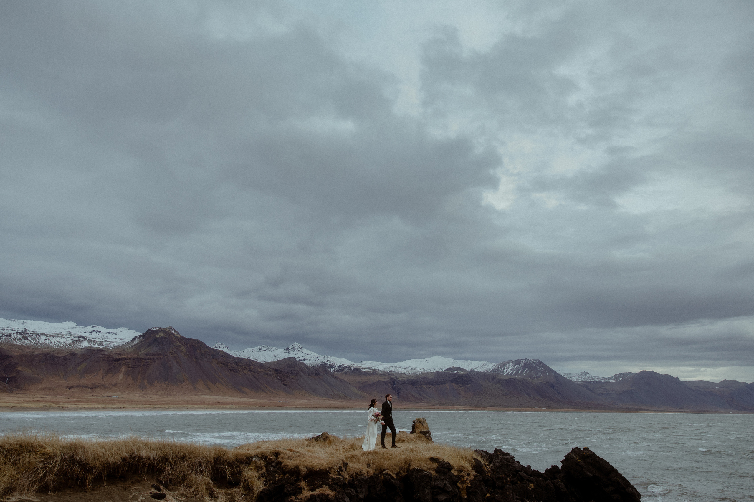 Elopement at Snaefellsnes Iceland | Wedding photos with Icelandic horses. Iceland elopement photographer & videographer