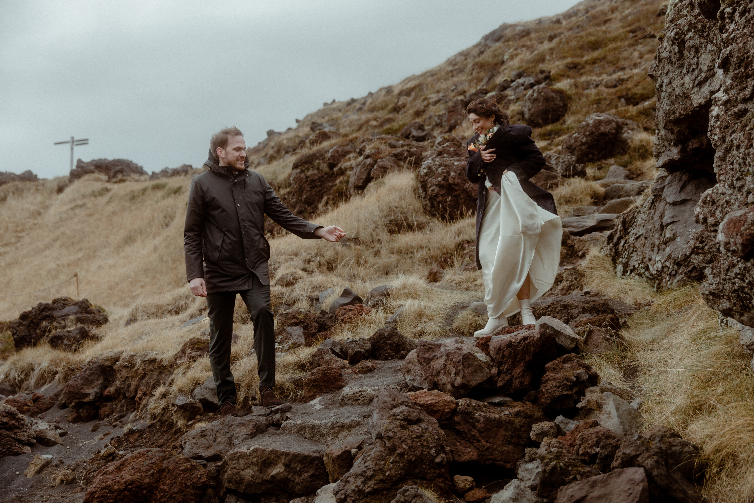 Elopement at Snaefellsnes Iceland | Wedding photos with Icelandic horses. Iceland elopement photographer & videographer
