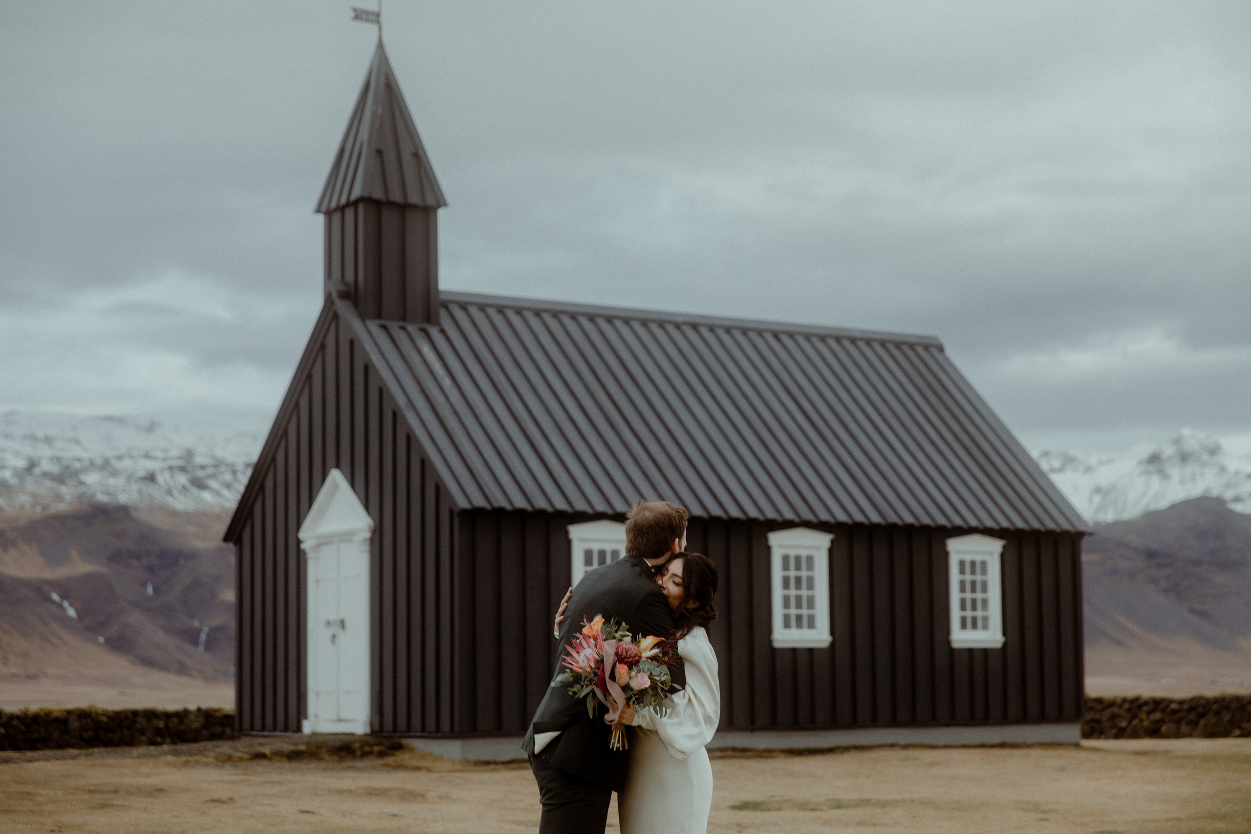 Elopement at Snaefellsnes Iceland | Wedding photos with Icelandic horses. Iceland elopement photographer & videographer