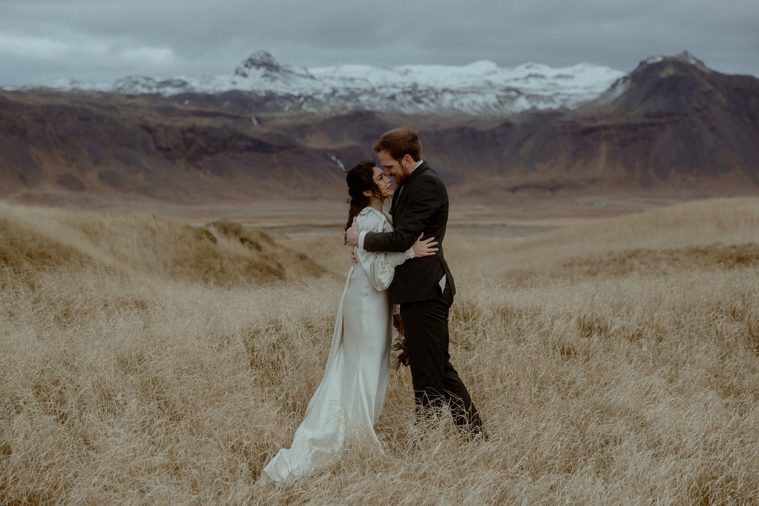 Elopement at Snaefellsnes Iceland | Wedding photos with Icelandic horses. Iceland elopement photographer & videographer