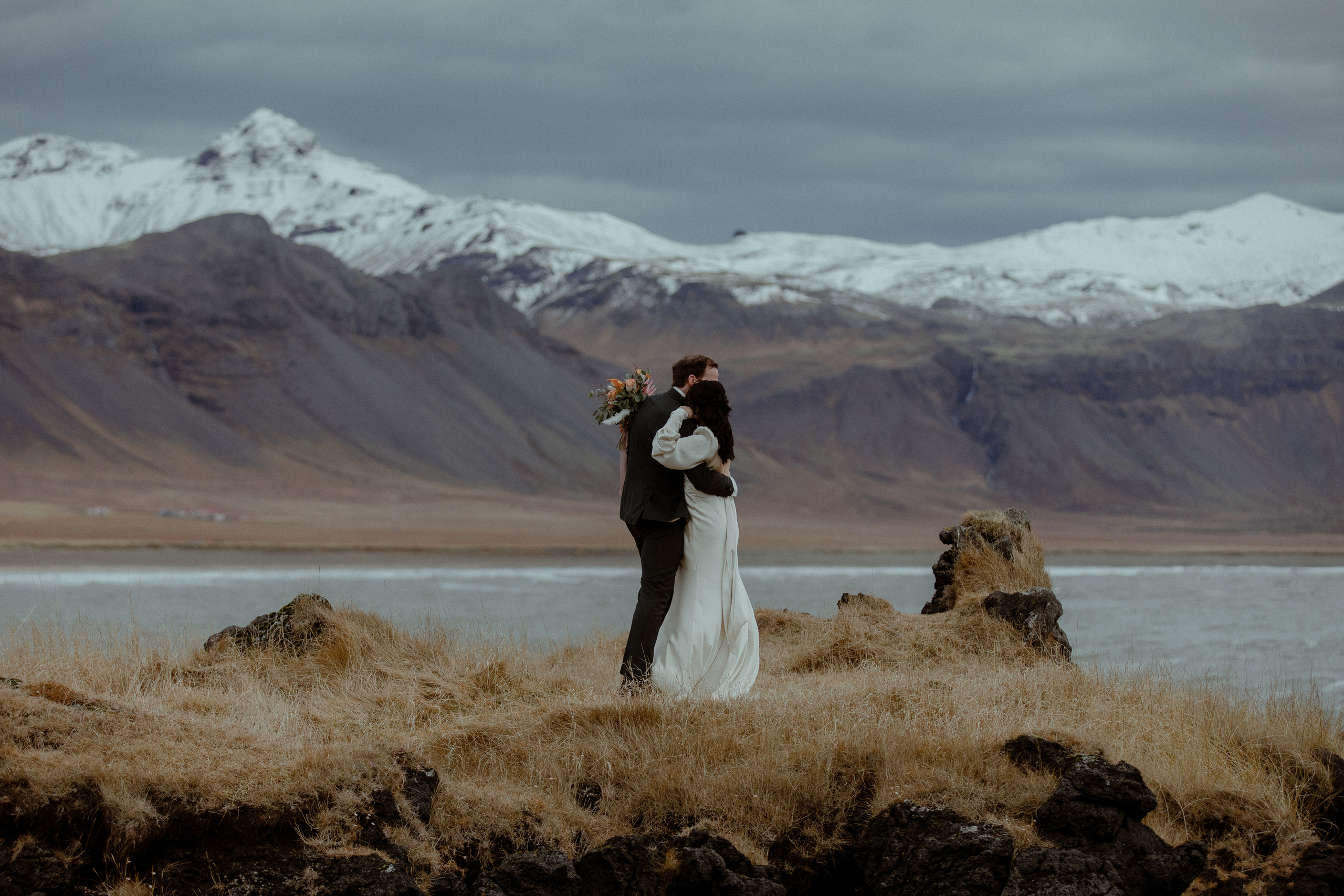 Elopement at Snaefellsnes Iceland | Wedding photos with Icelandic horses. Iceland elopement photographer & videographer