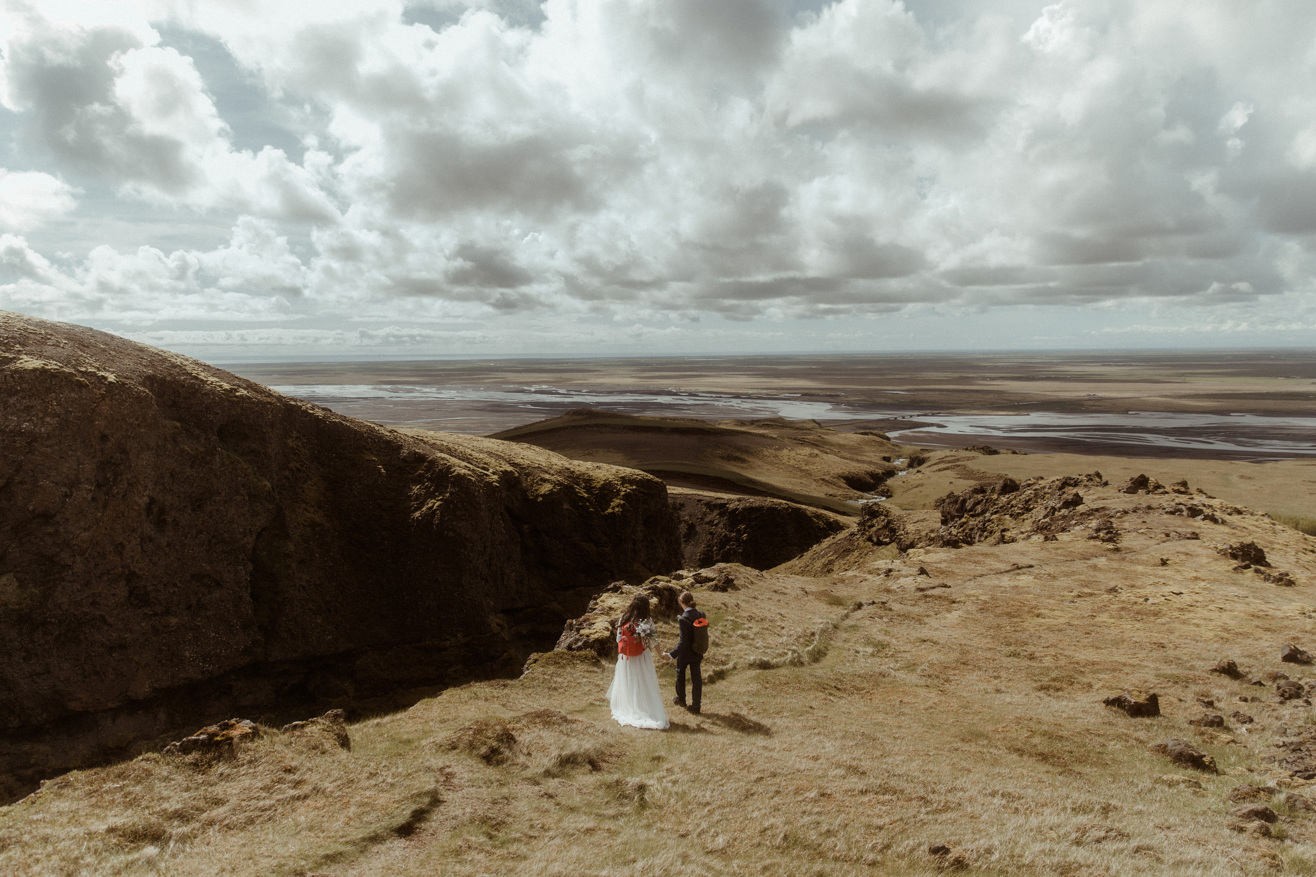 Hiking Iceland Elopement. Iceland elopement photographer & videographer