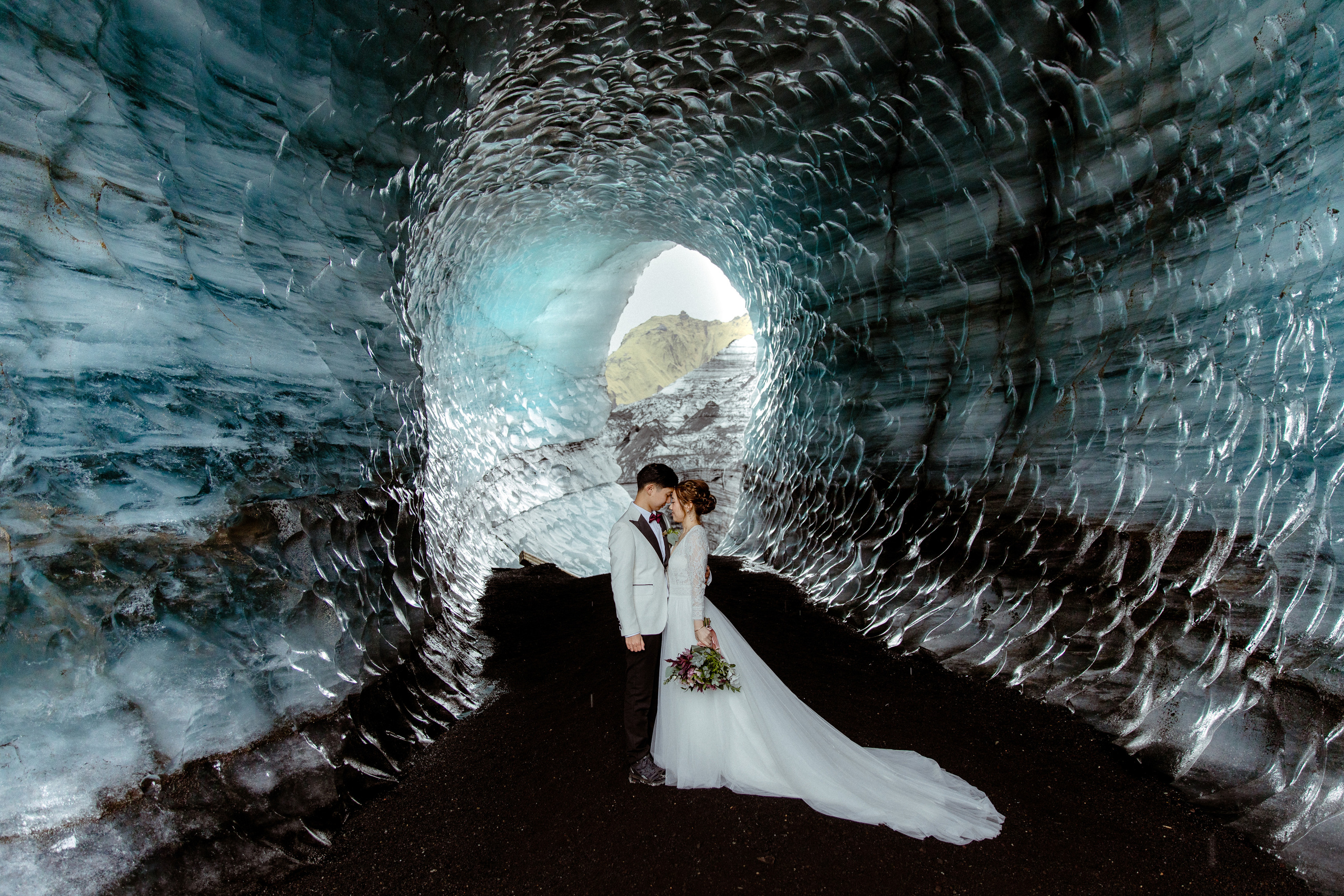 Adventure Ice Cave Elopement in Iceland. Iceland elopement photographer & videographer