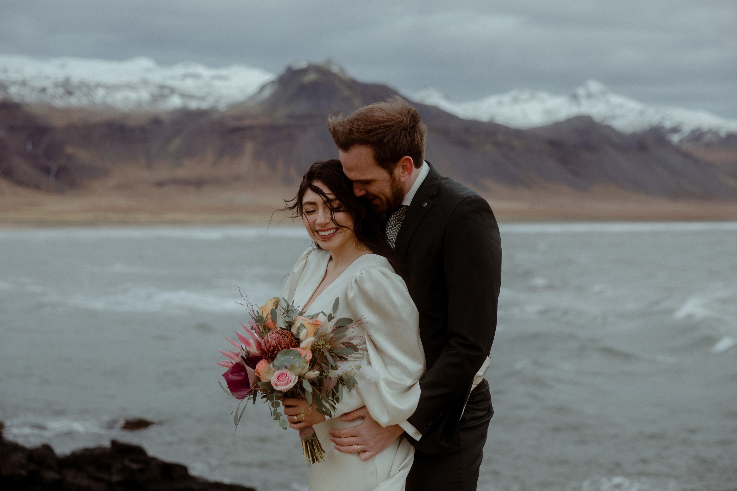 Elopement at Snaefellsnes Iceland | Wedding photos with Icelandic horses. Iceland elopement photographer & videographer