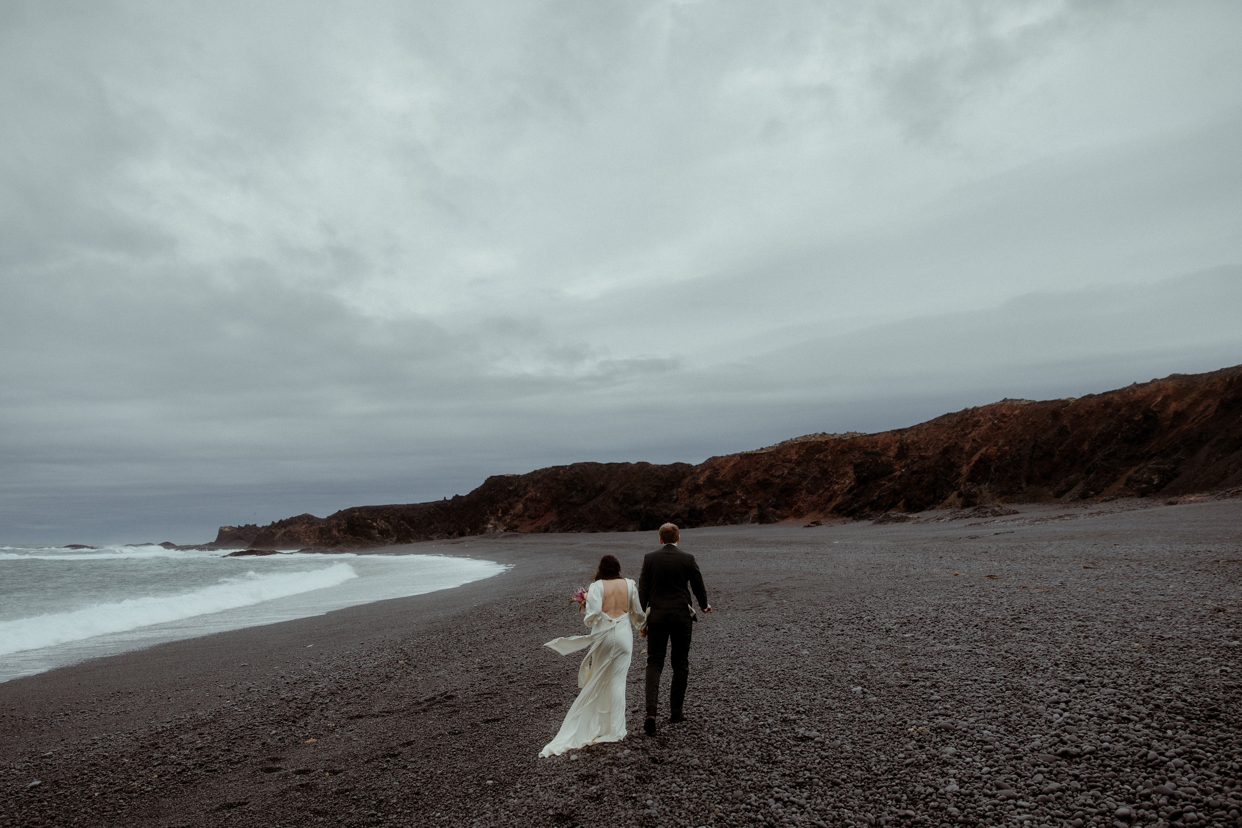 Elopement at Snaefellsnes Iceland | Wedding photos with Icelandic horses. Iceland elopement photographer & videographer