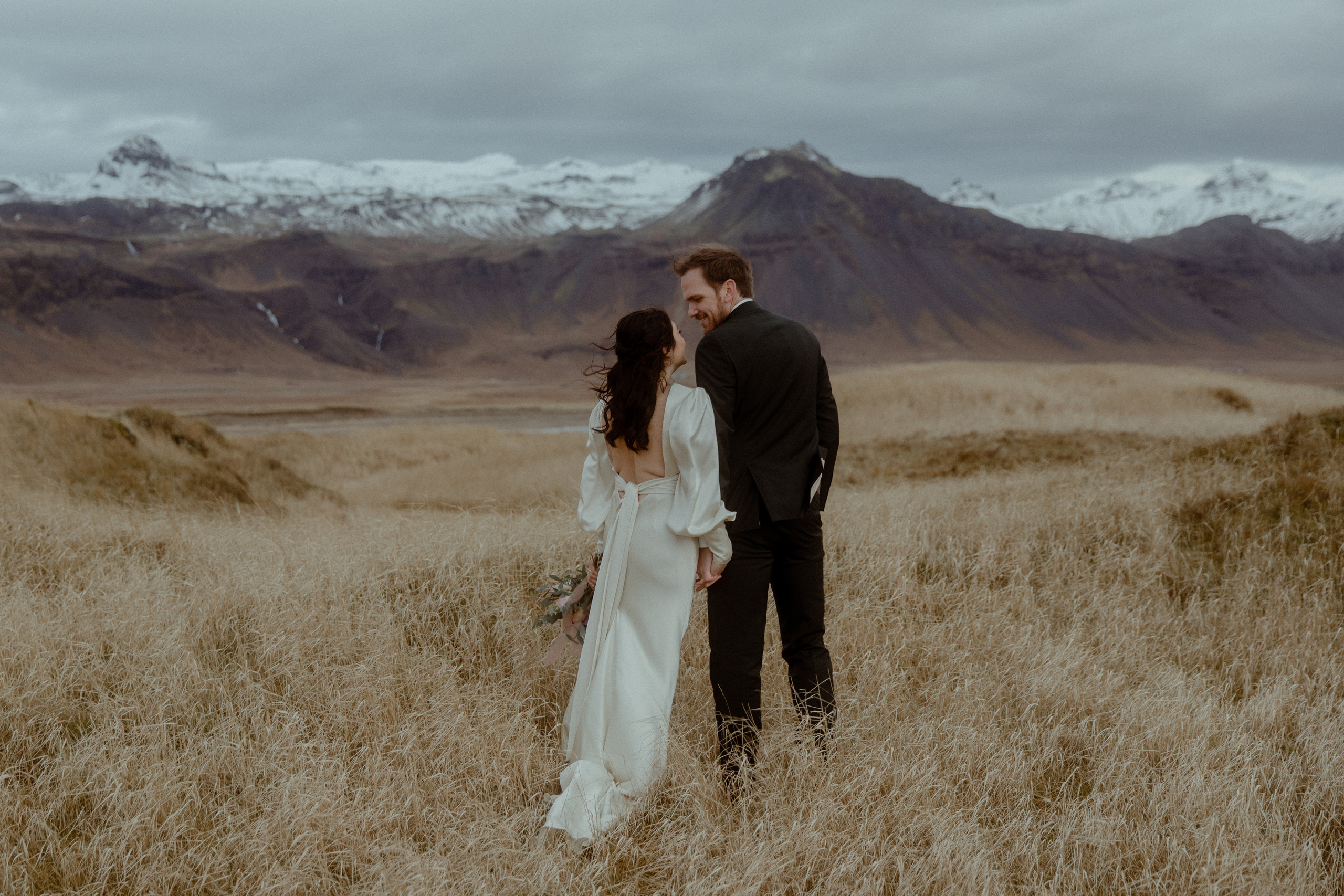 Elopement at Snaefellsnes Iceland | Wedding photos with Icelandic horses. Iceland elopement photographer & videographer