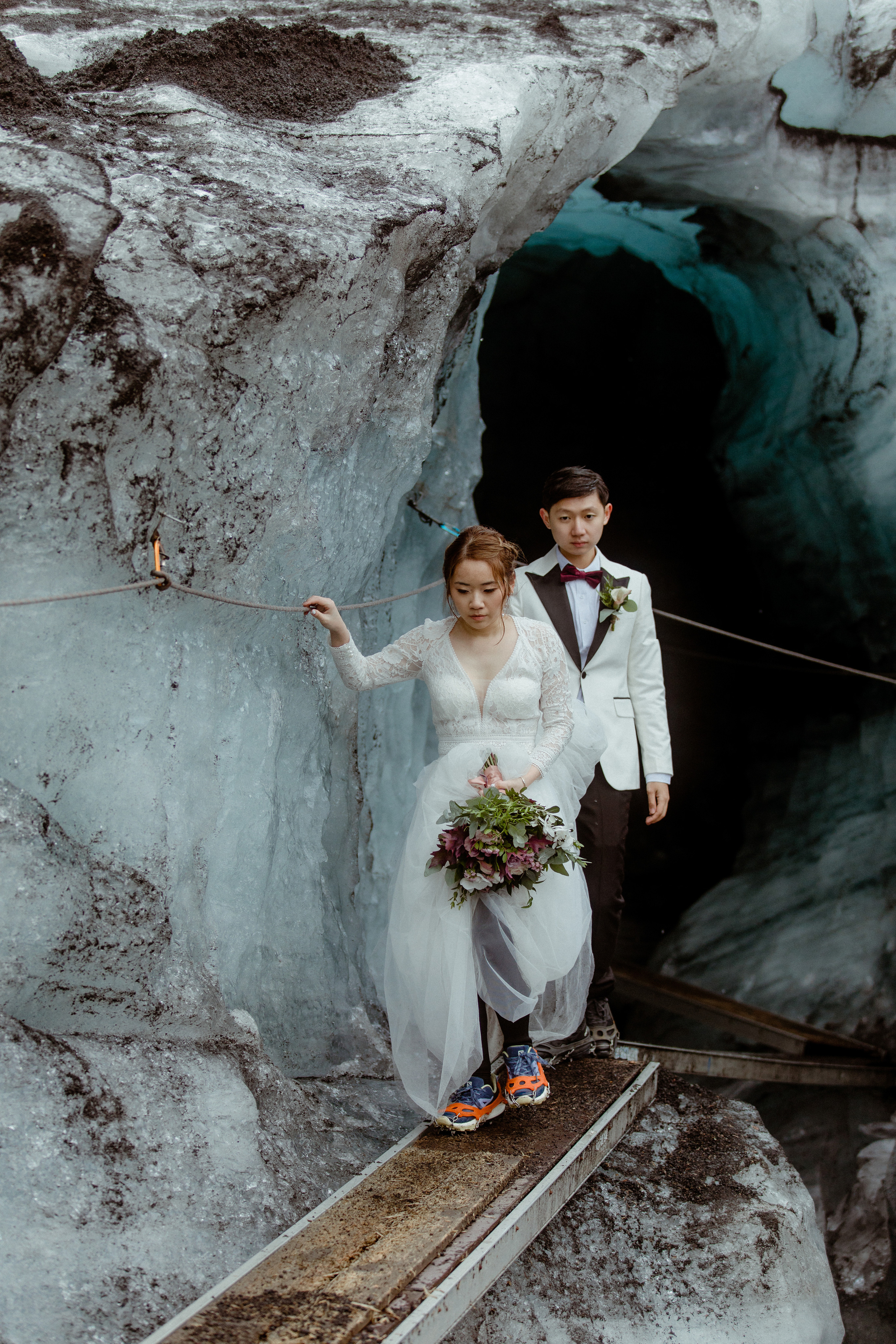 Adventure Ice Cave Elopement in Iceland. Iceland elopement photographer & videographer