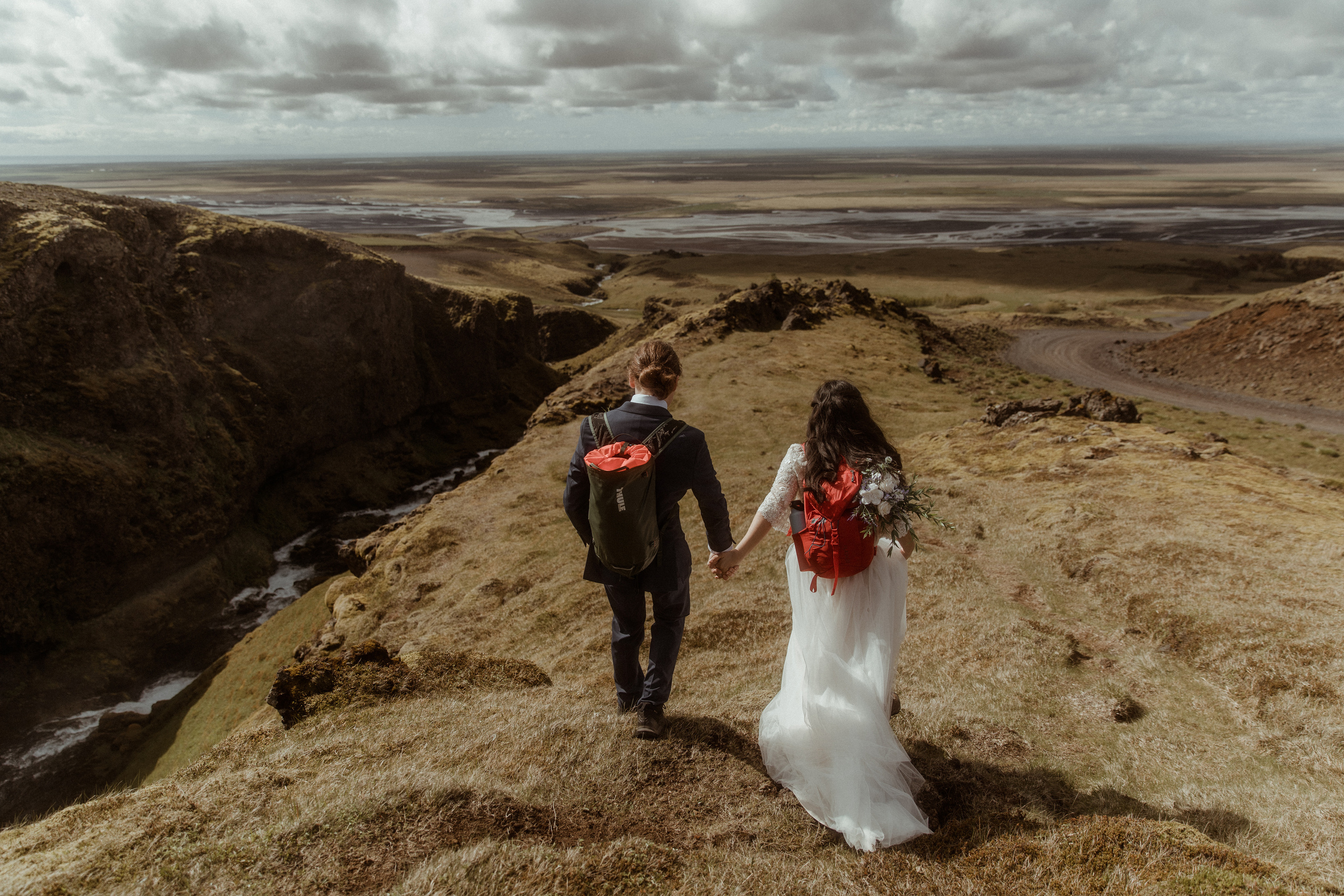 Hiking Iceland Elopement. Iceland elopement photographer & videographer