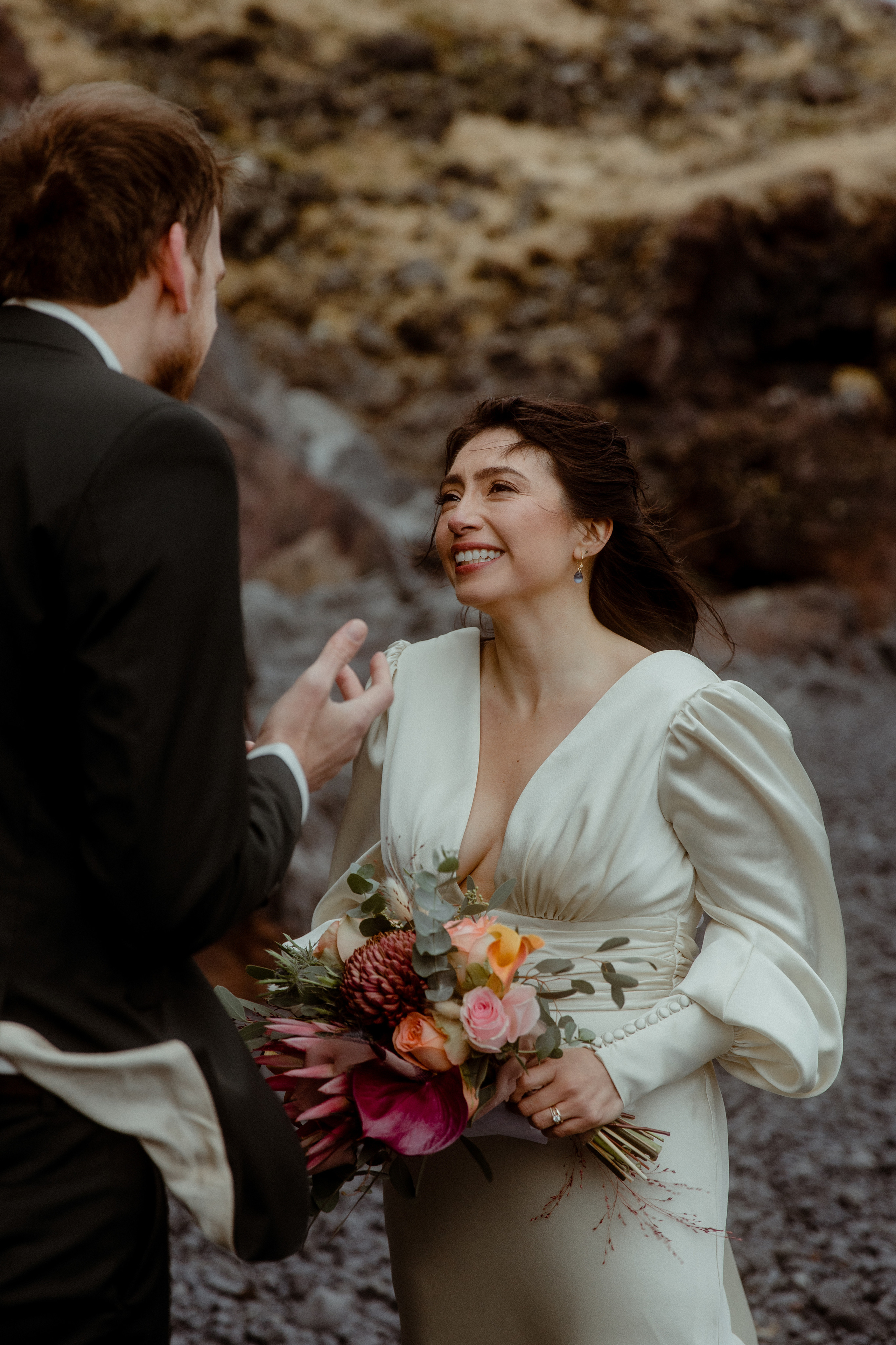 Elopement at Snaefellsnes Iceland | Wedding photos with Icelandic horses. Iceland elopement photographer & videographer