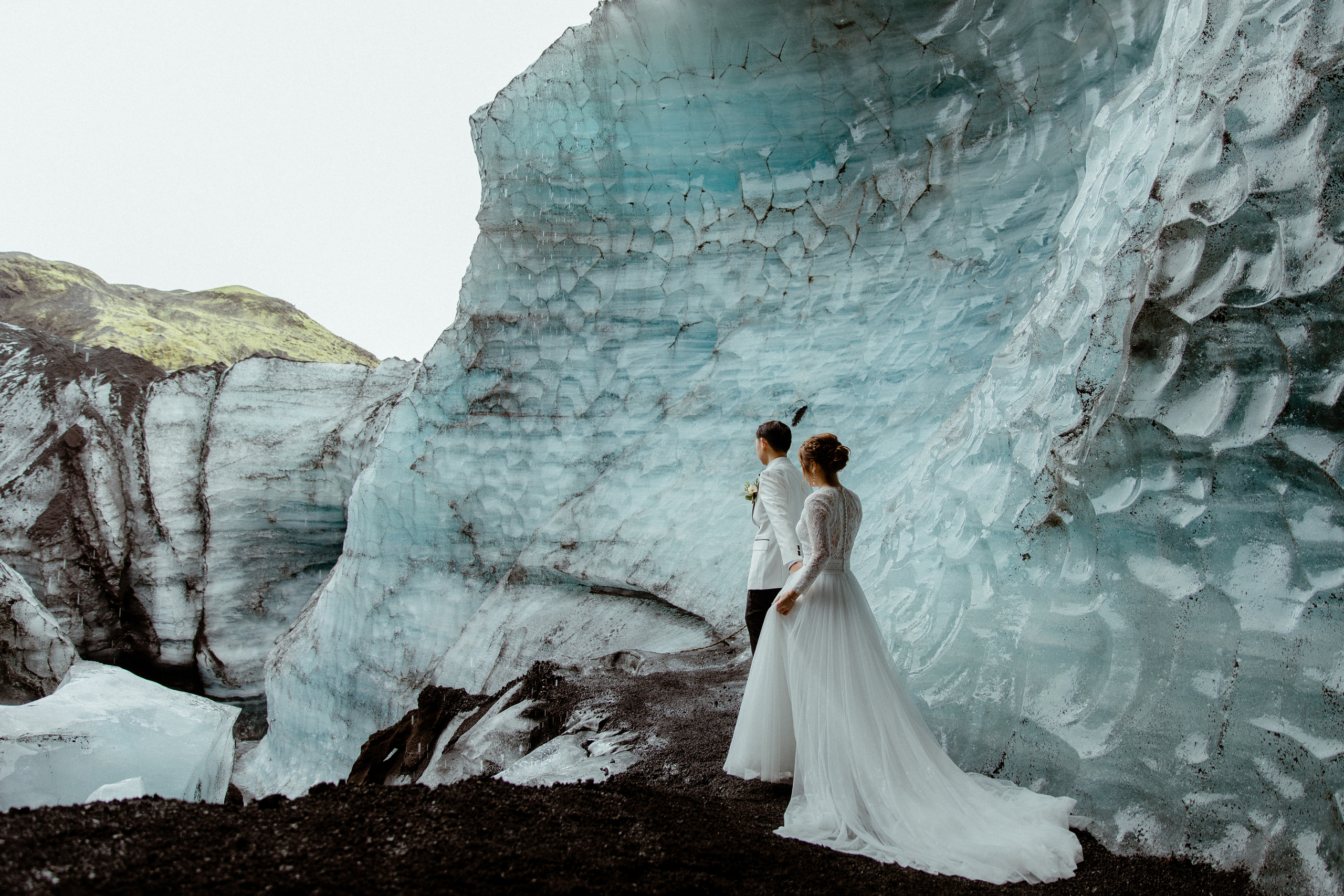 Adventure Ice Cave Elopement in Iceland. Iceland elopement photographer & videographer