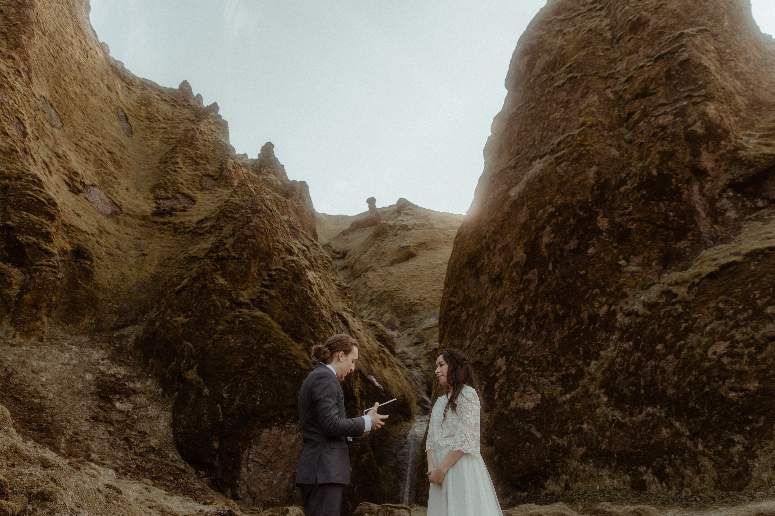 Hiking Iceland Elopement. Iceland elopement photographer & videographer