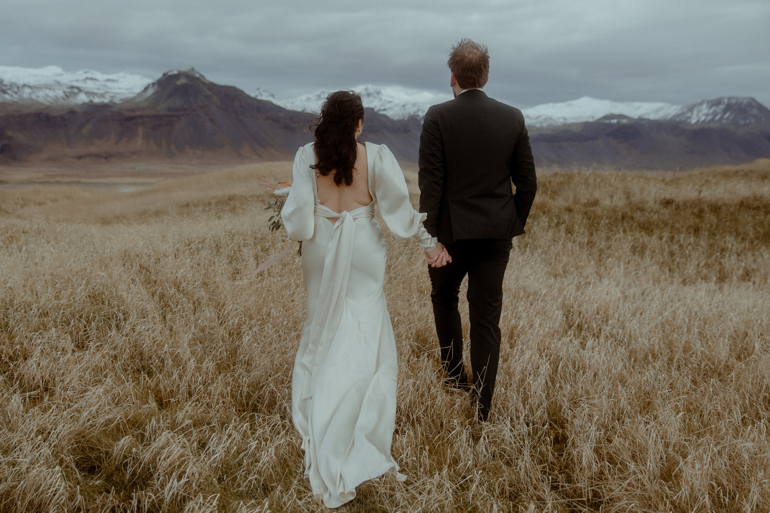 Elopement at Snaefellsnes Iceland | Wedding photos with Icelandic horses. Iceland elopement photographer & videographer