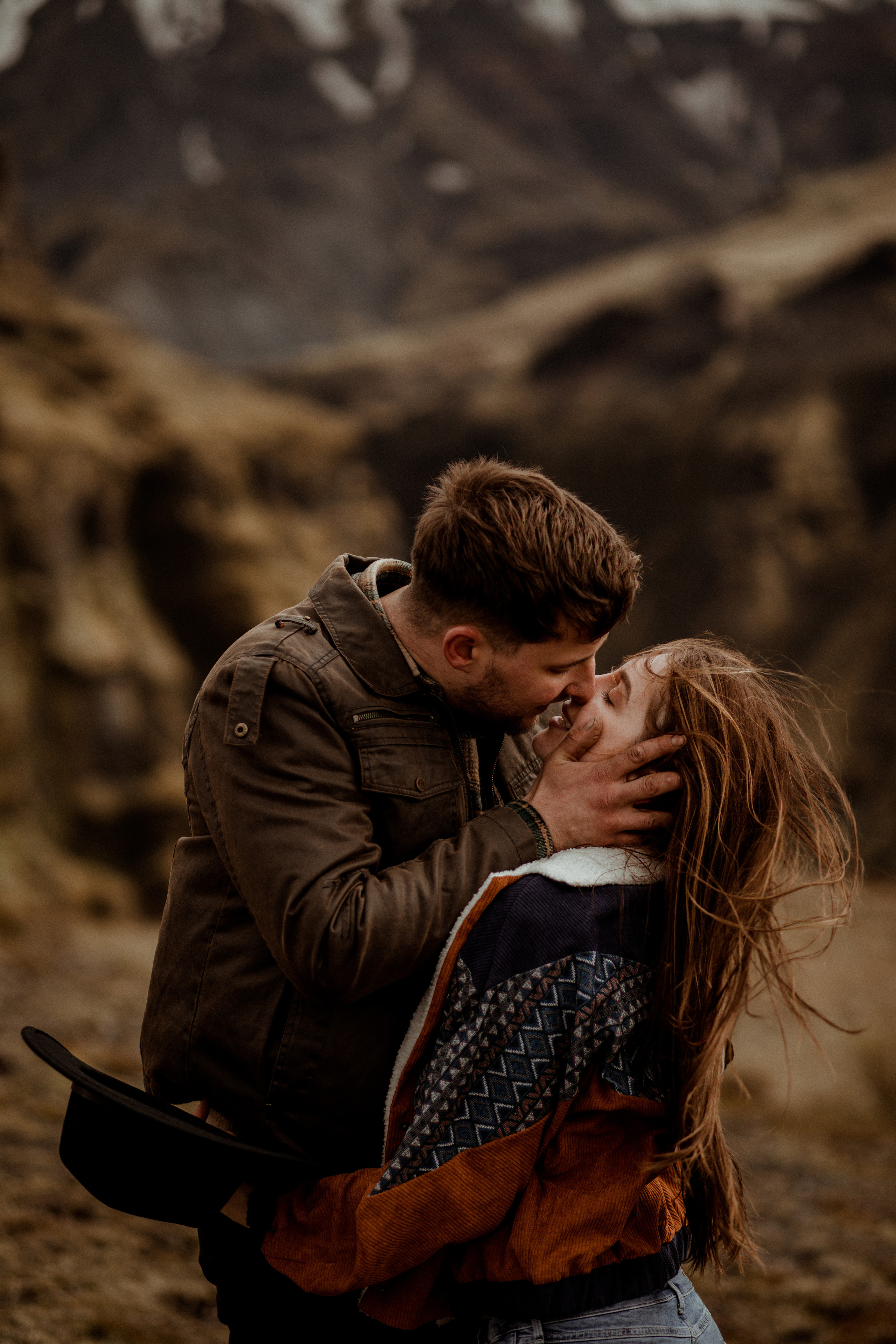 Hiking photoshoot in highlands of Iceland. Iceland elopement photographer & videographer
