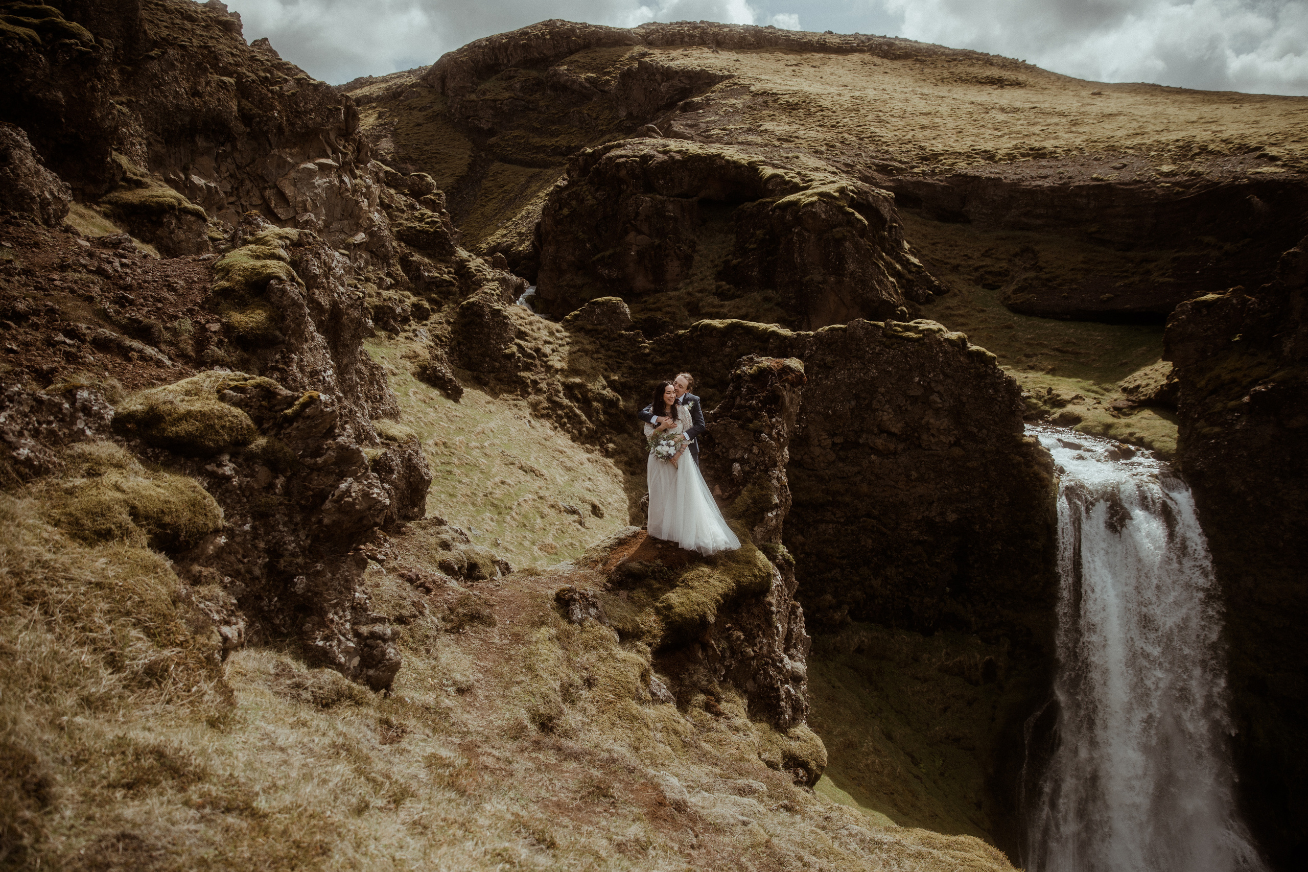 Hiking Iceland Elopement. Iceland elopement photographer & videographer