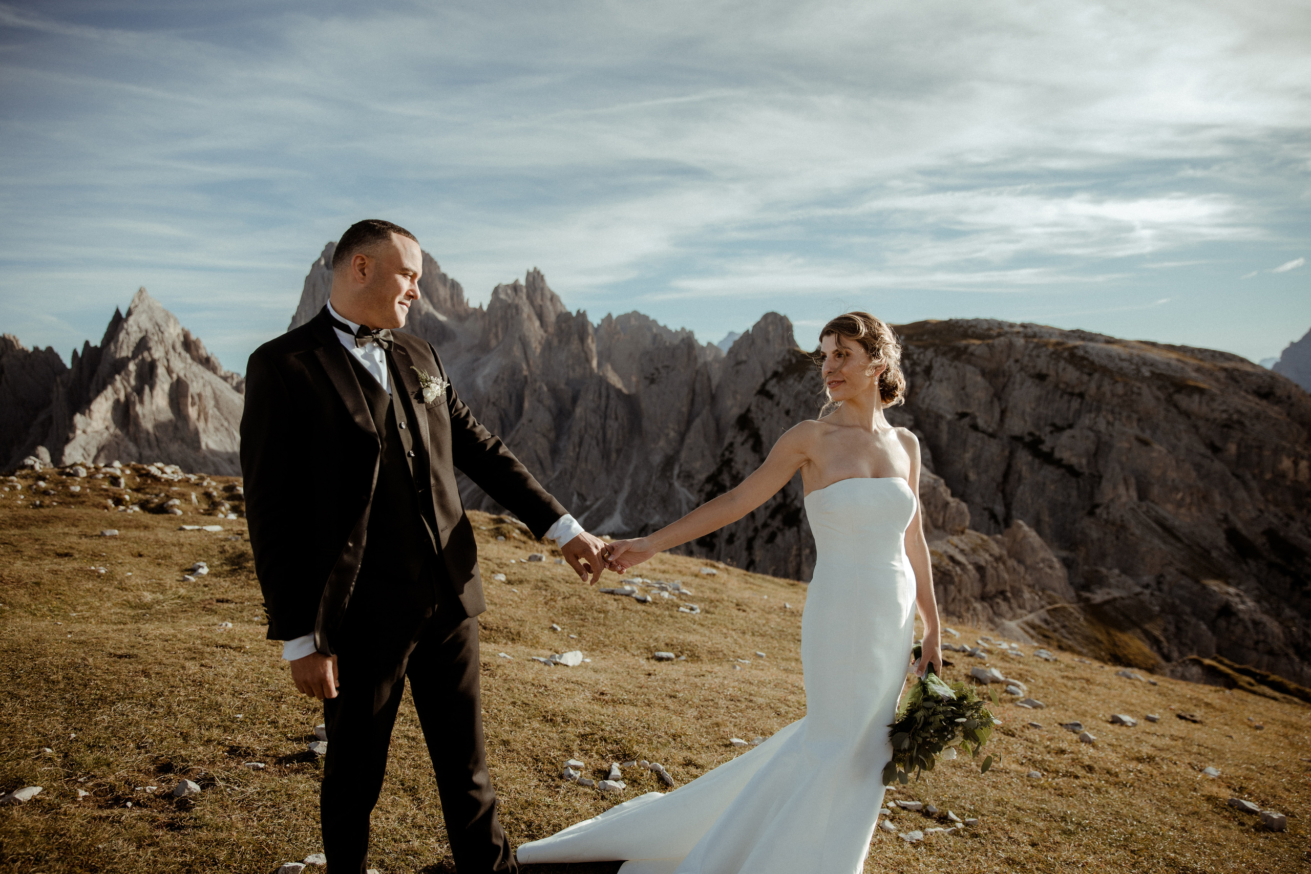 Sunrise Dolomites Elopement. Iceland elopement photographer & videographer
