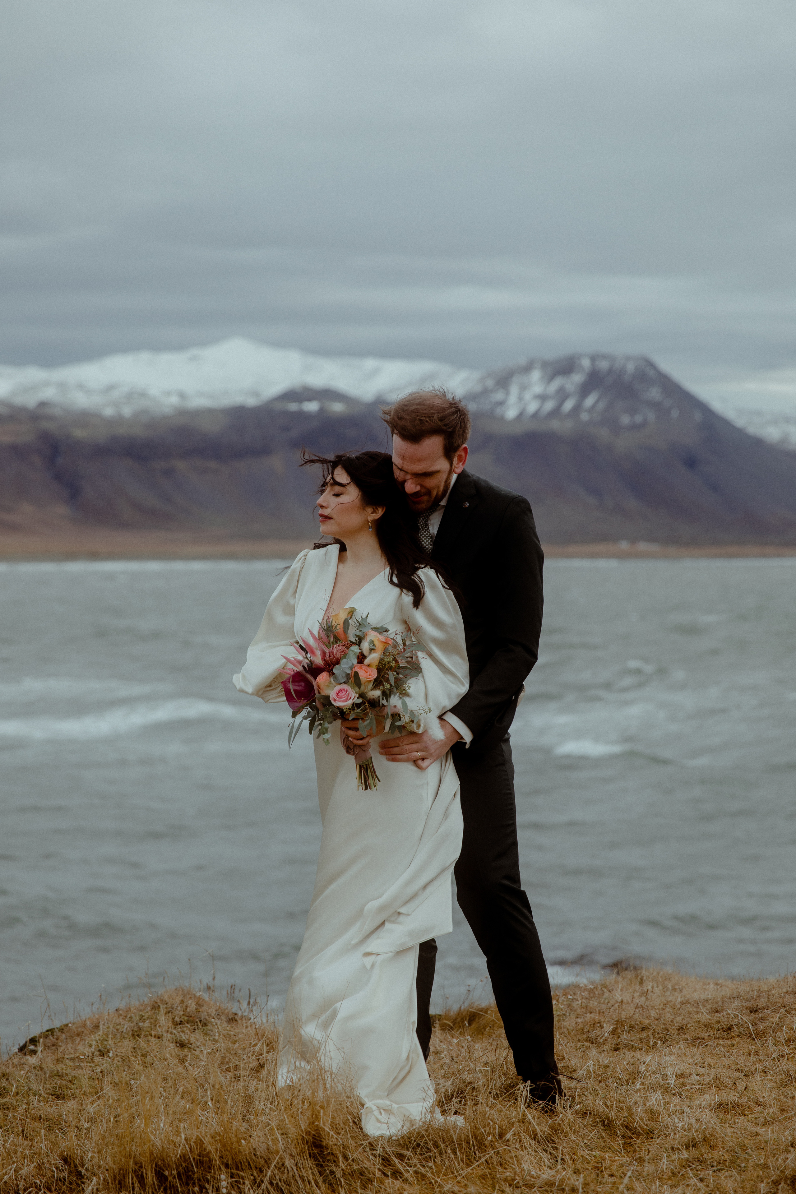 Elopement at Snaefellsnes Iceland | Wedding photos with Icelandic horses. Iceland elopement photographer & videographer