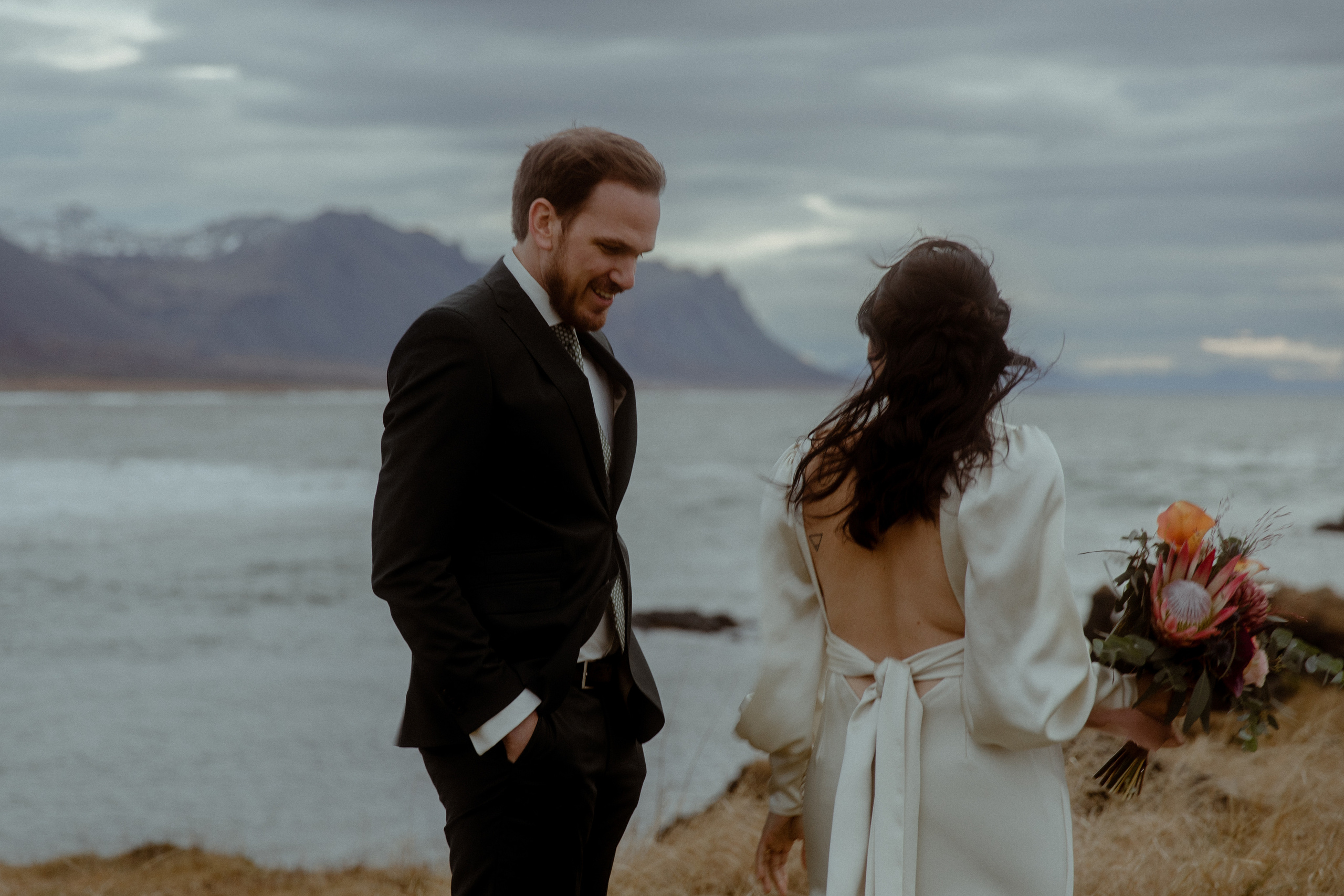 Elopement at Snaefellsnes Iceland | Wedding photos with Icelandic horses. Iceland elopement photographer & videographer