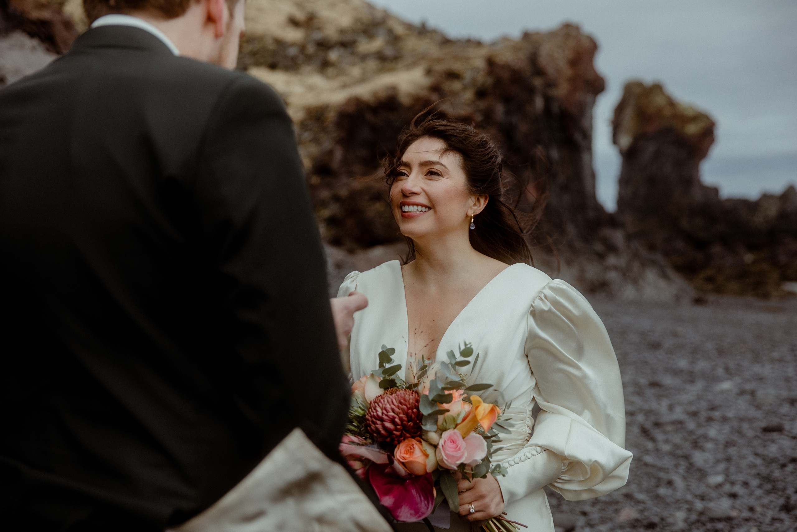 Elopement at Snaefellsnes Iceland | Wedding photos with Icelandic horses. Iceland elopement photographer & videographer