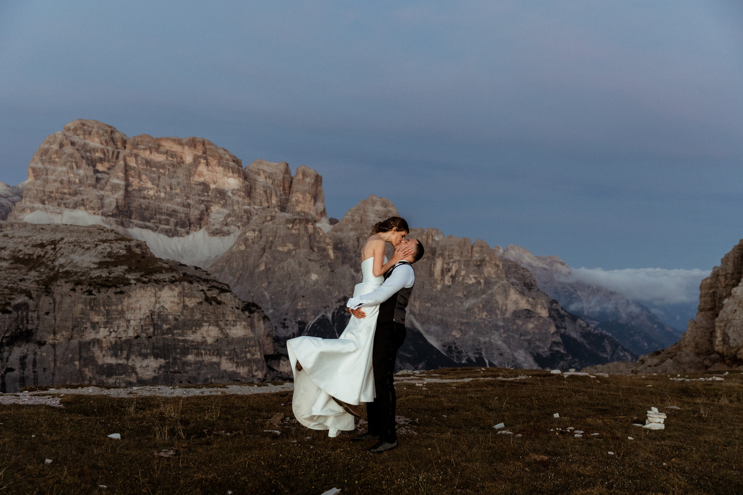 Sunrise Dolomites Elopement. Iceland elopement photographer & videographer