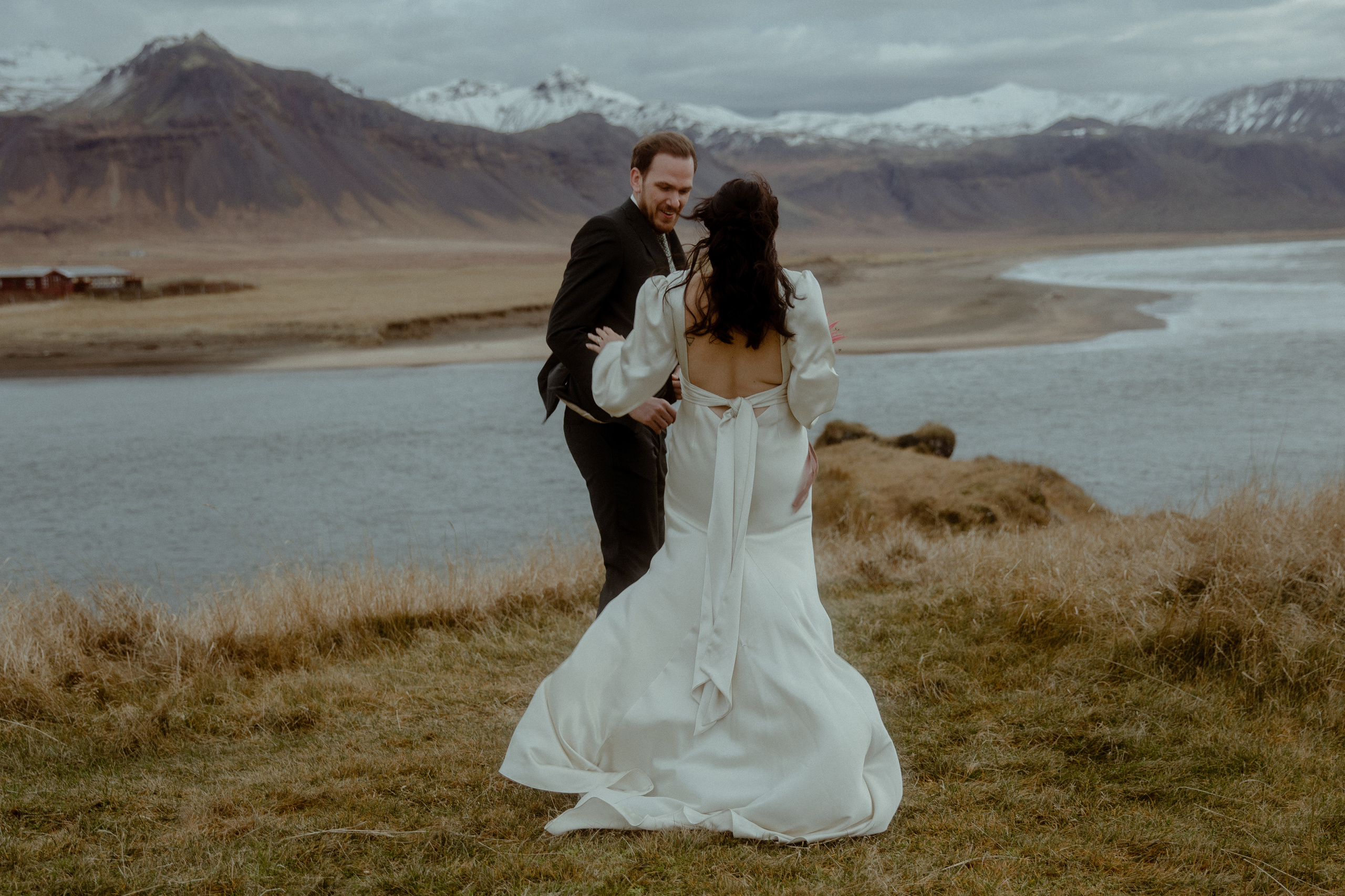 Elopement at Snaefellsnes Iceland | Wedding photos with Icelandic horses. Iceland elopement photographer & videographer