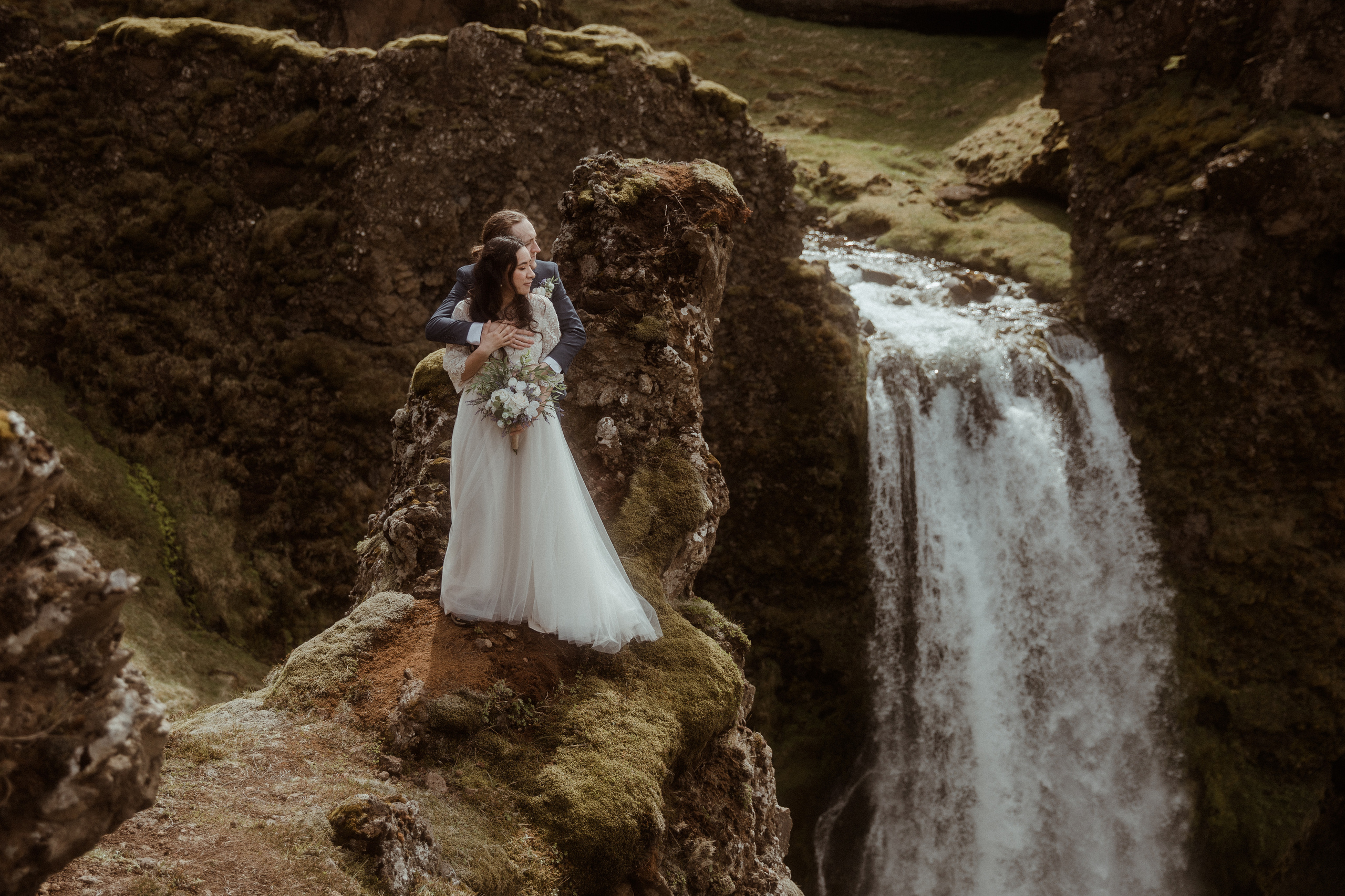 Hiking Iceland Elopement. Iceland elopement photographer & videographer