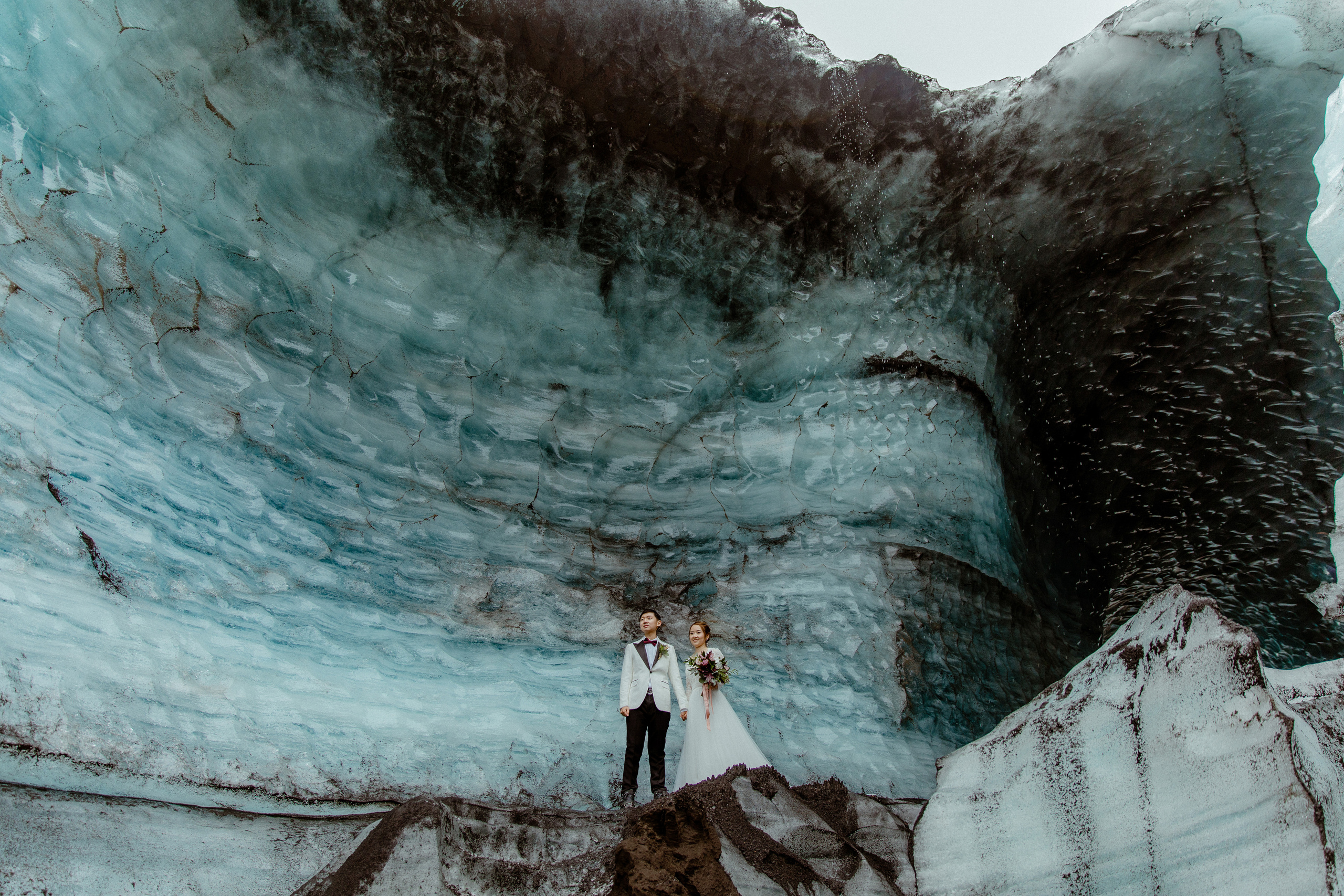 Adventure Ice Cave Elopement in Iceland. Iceland elopement photographer & videographer