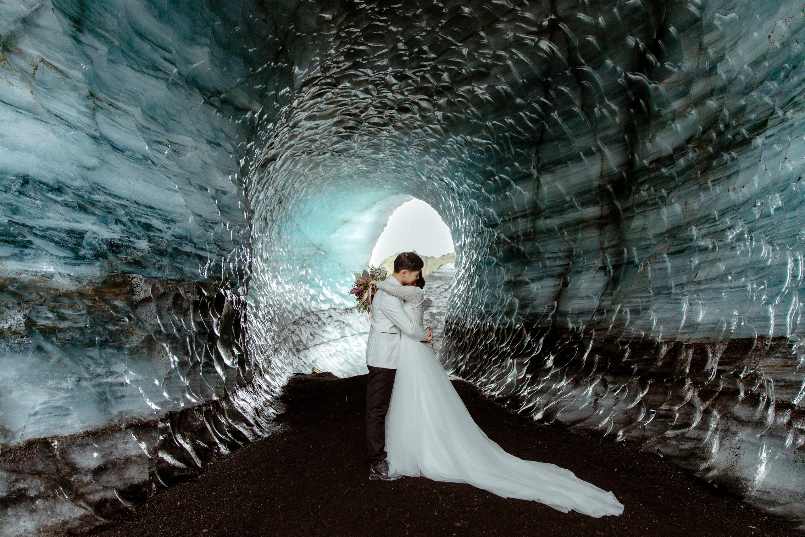 Adventure Ice Cave Elopement in Iceland. Iceland elopement photographer & videographer