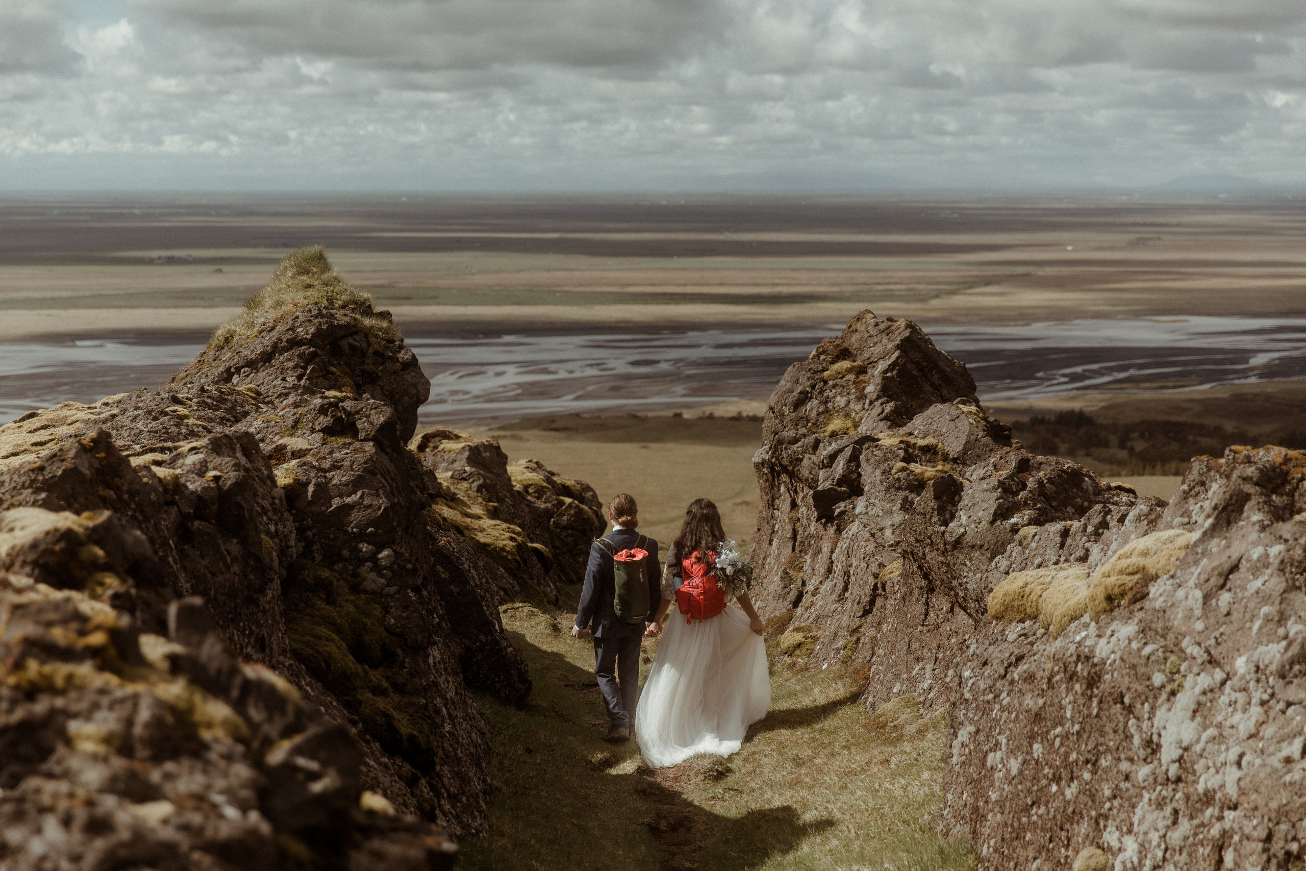 Hiking Iceland Elopement. Iceland elopement photographer & videographer