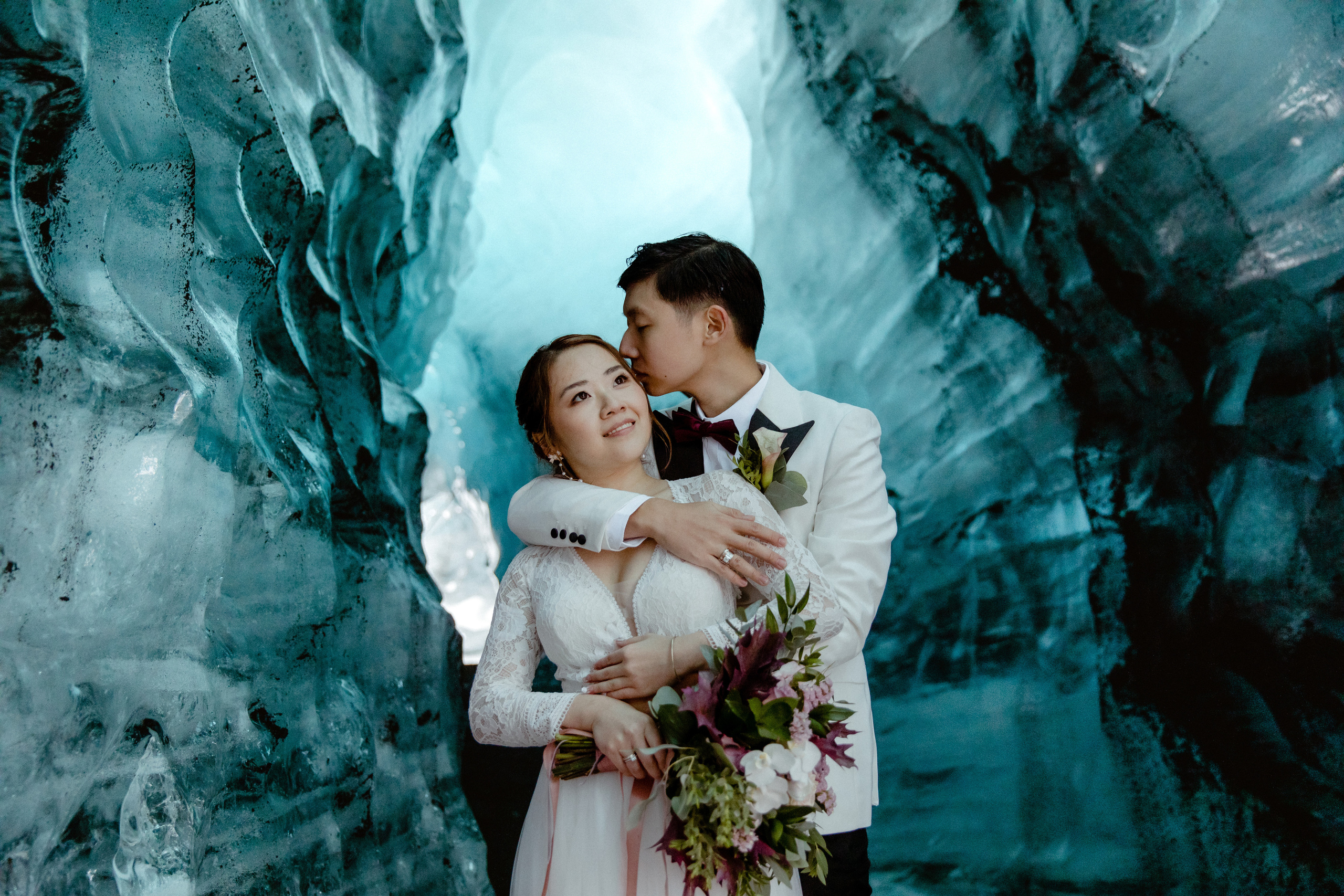 Adventure Ice Cave Elopement in Iceland. Iceland elopement photographer & videographer