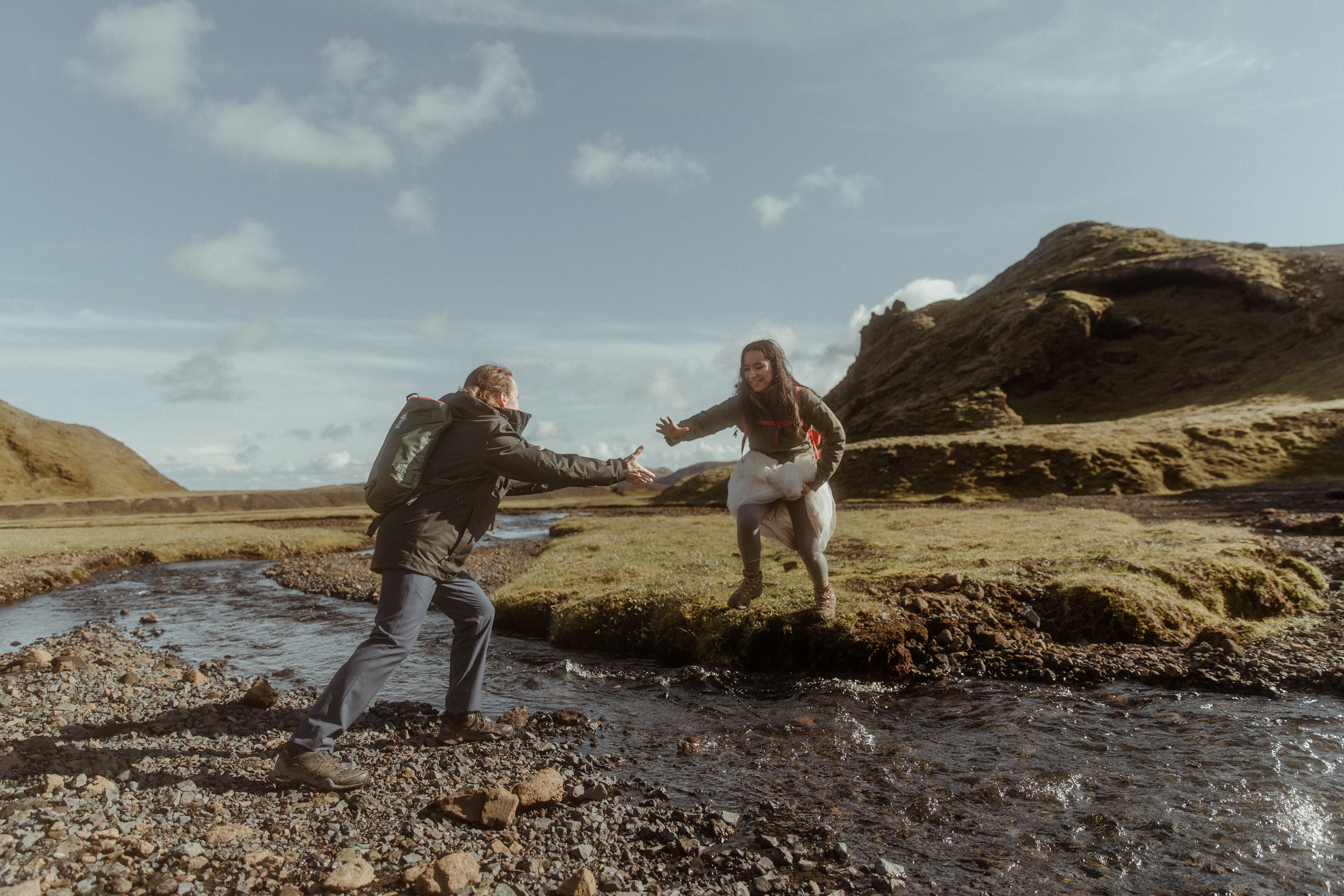Hiking Iceland Elopement. Iceland elopement photographer & videographer