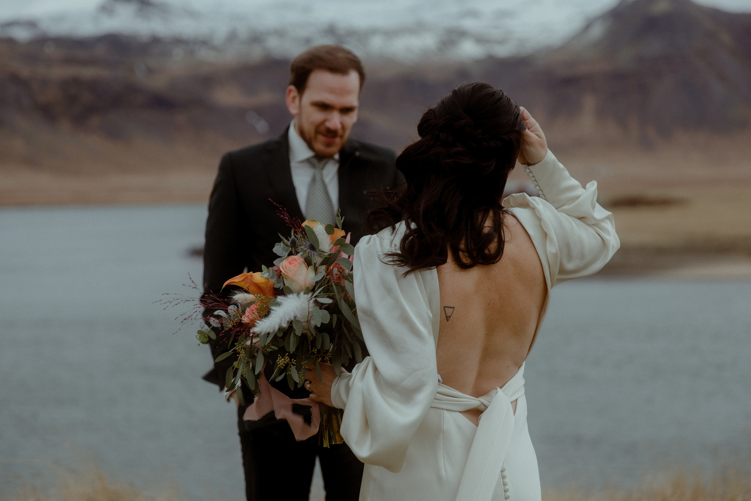 Elopement at Snaefellsnes Iceland | Wedding photos with Icelandic horses. Iceland elopement photographer & videographer