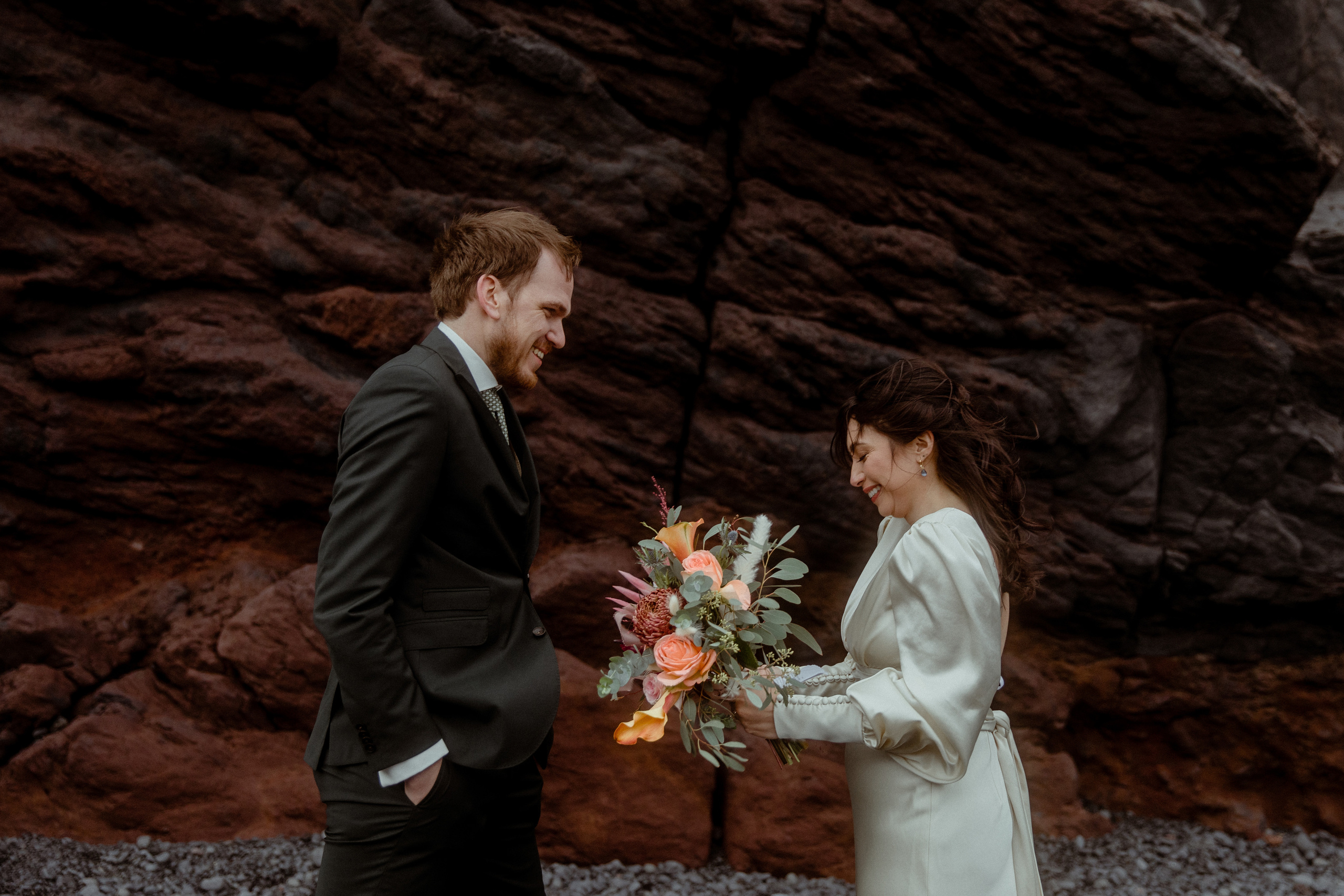 Elopement at Snaefellsnes Iceland | Wedding photos with Icelandic horses. Iceland elopement photographer & videographer