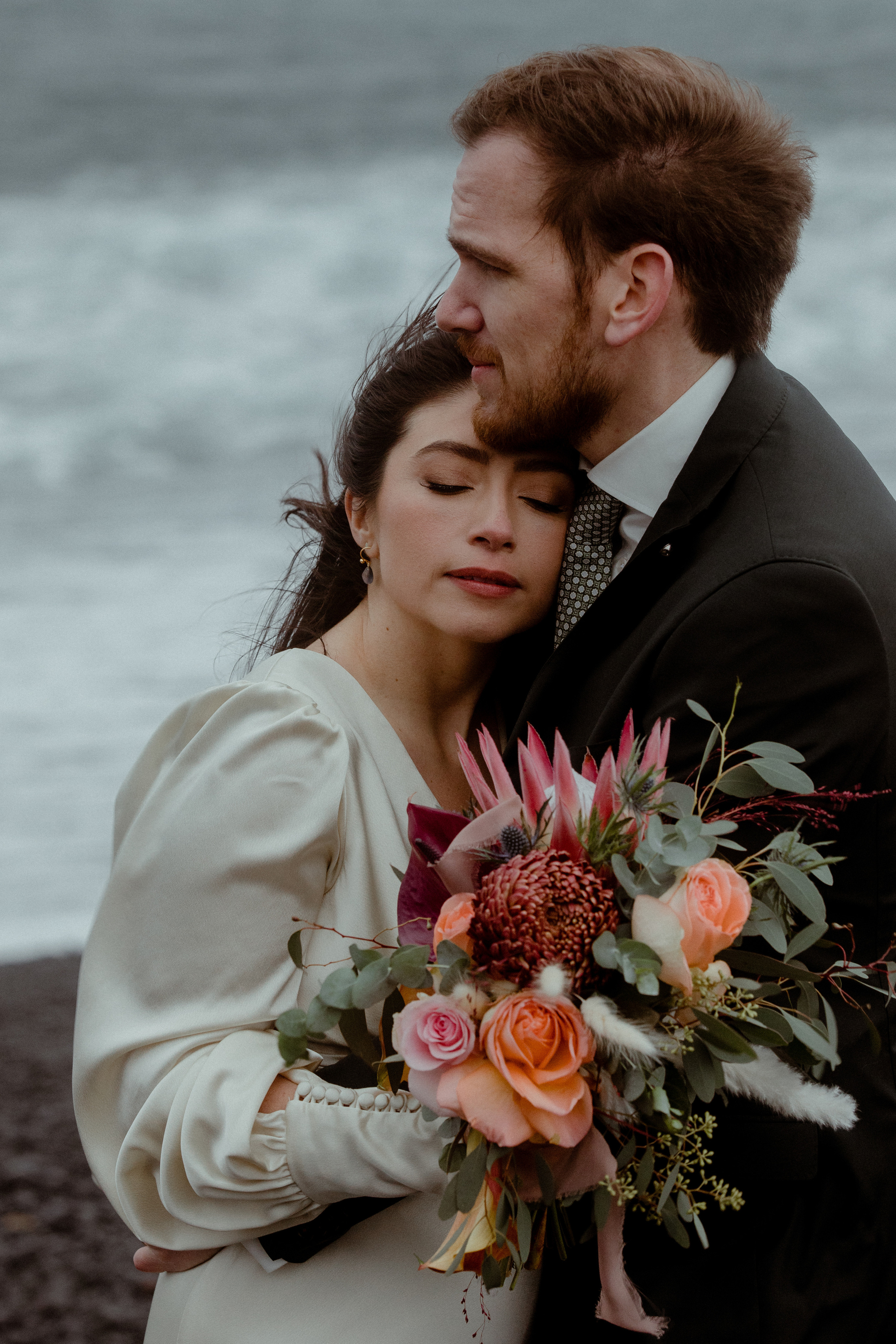 Elopement at Snaefellsnes Iceland | Wedding photos with Icelandic horses. Iceland elopement photographer & videographer