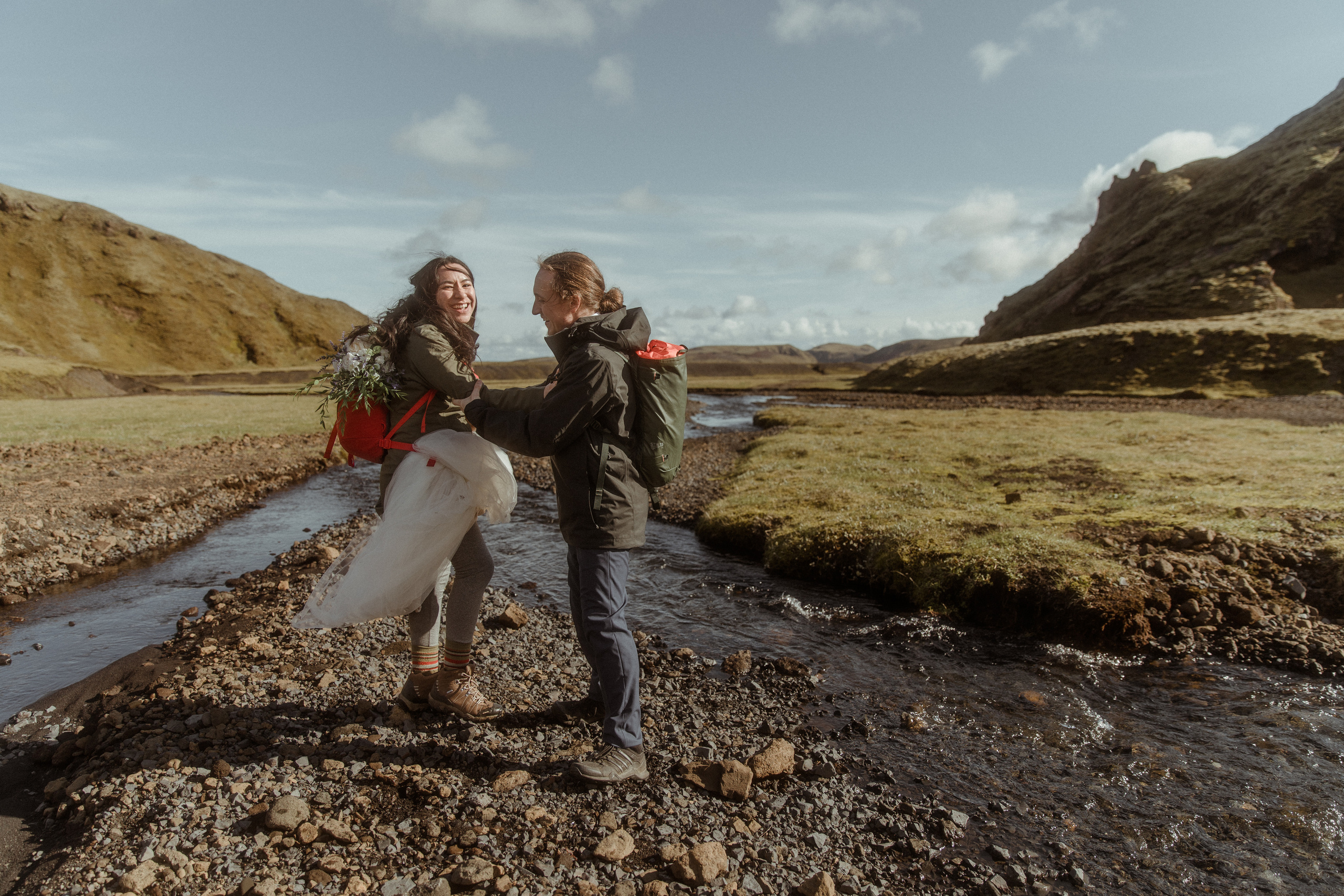 Hiking Iceland Elopement. Iceland elopement photographer & videographer