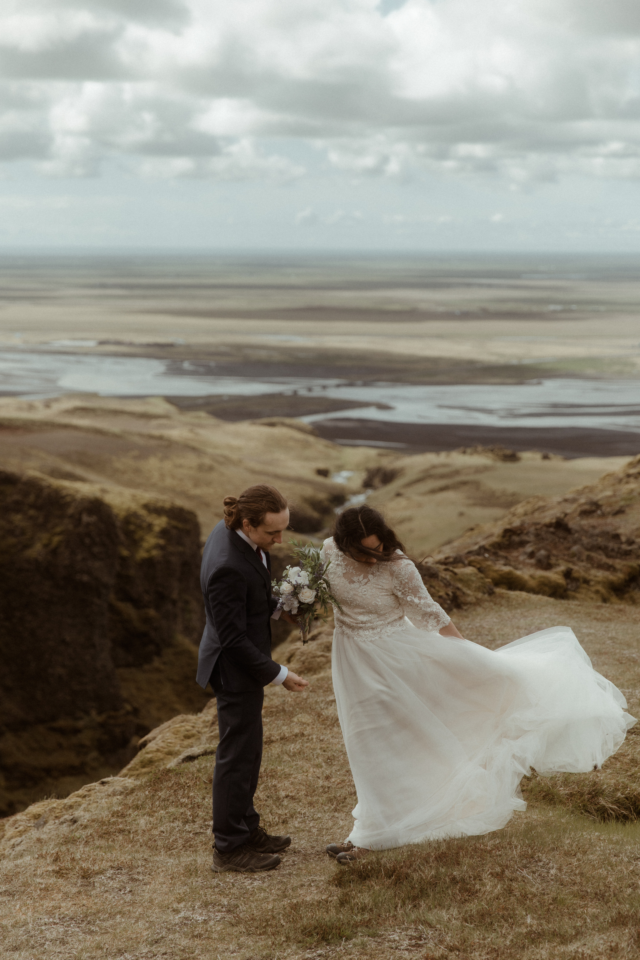 Hiking Iceland Elopement. Iceland elopement photographer & videographer