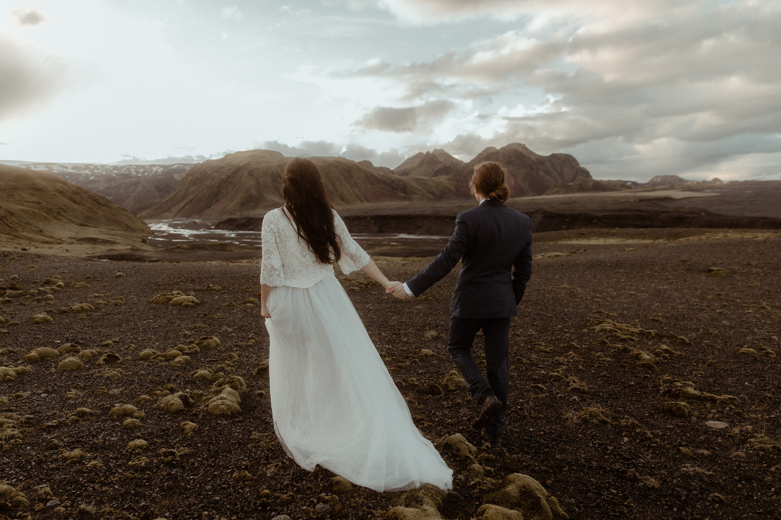 Hiking Iceland Elopement. Iceland elopement photographer & videographer