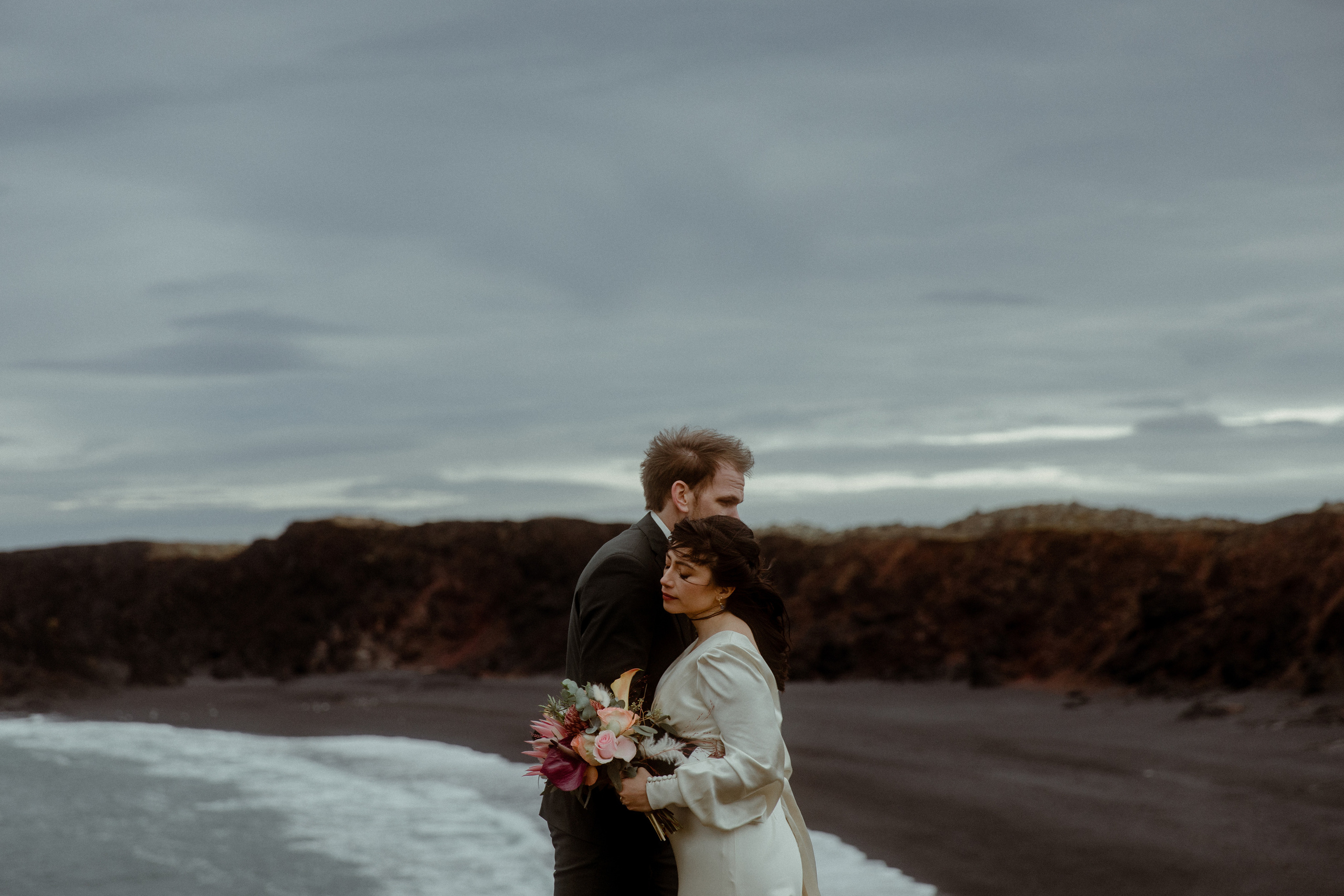 Elopement at Snaefellsnes Iceland | Wedding photos with Icelandic horses. Iceland elopement photographer & videographer