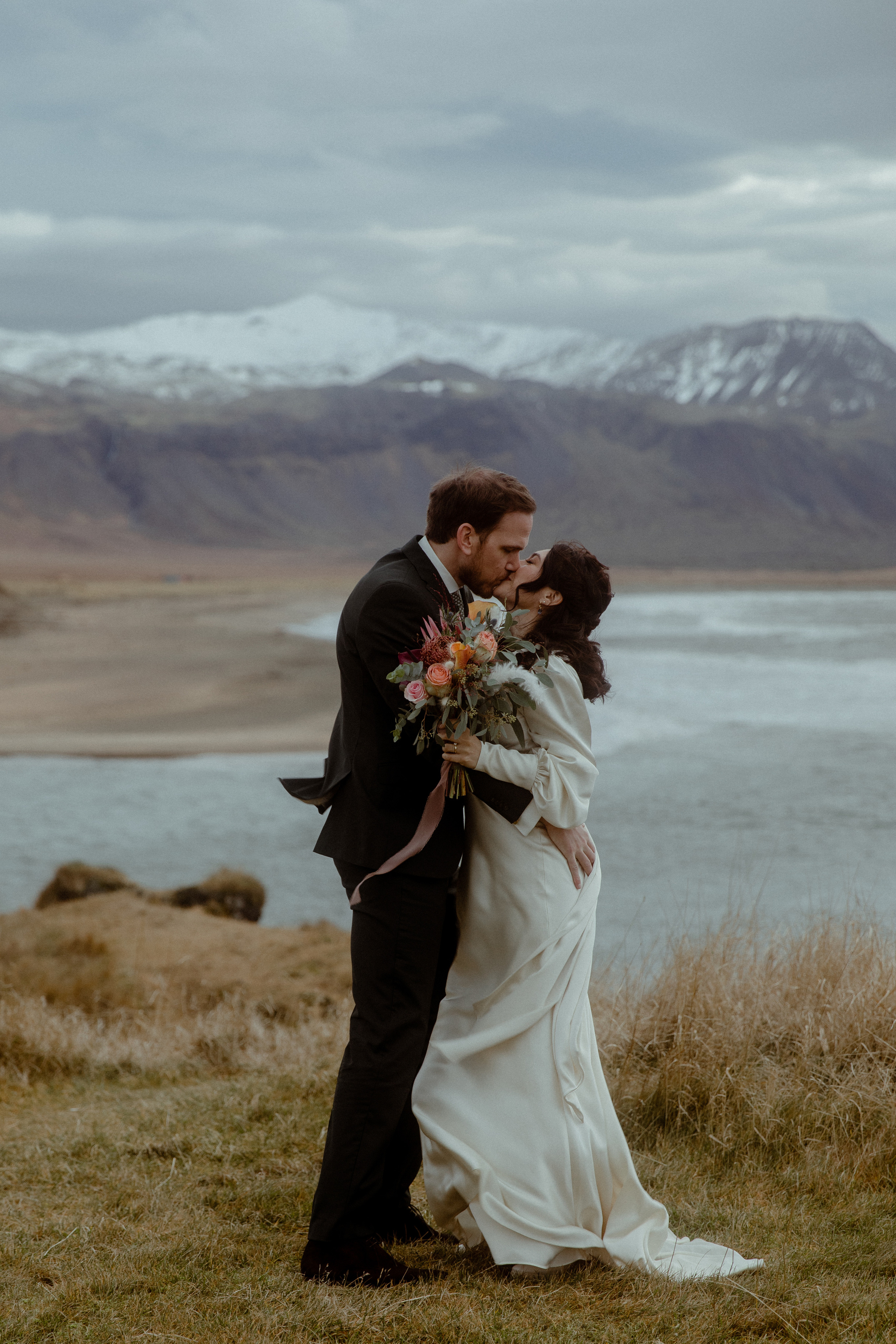 Elopement at Snaefellsnes Iceland | Wedding photos with Icelandic horses. Iceland elopement photographer & videographer