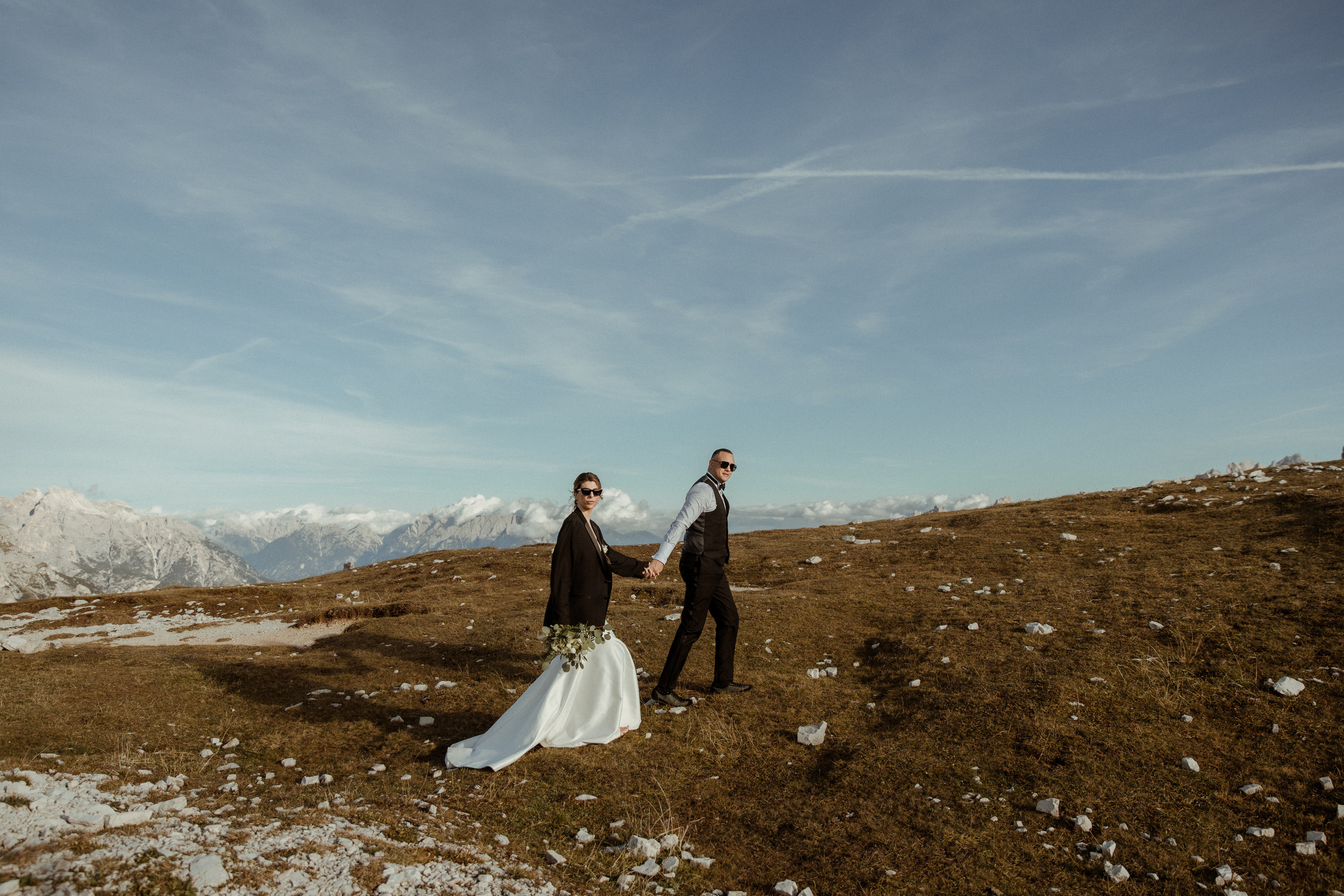 Sunrise Dolomites Elopement. Iceland elopement photographer & videographer