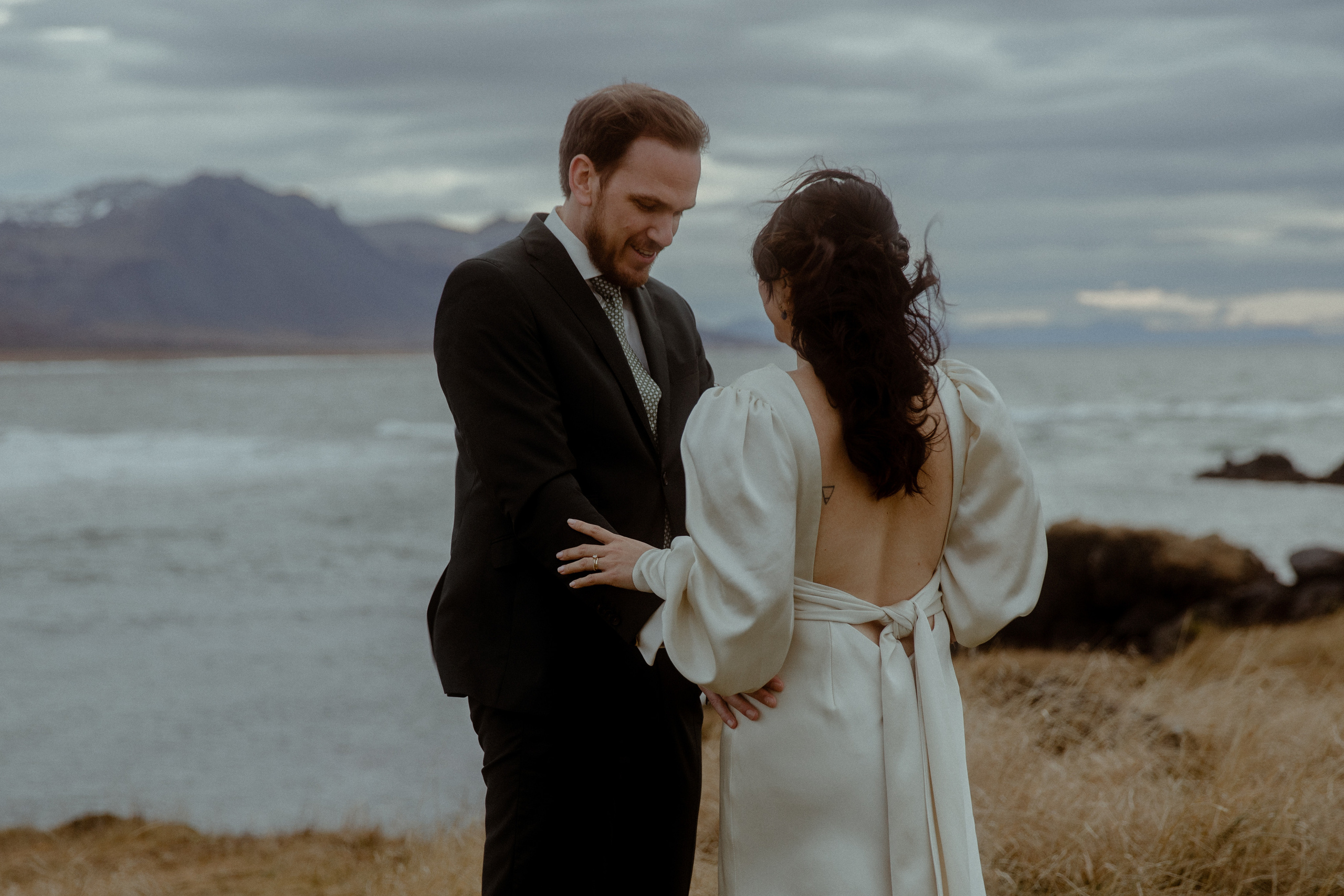 Elopement at Snaefellsnes Iceland | Wedding photos with Icelandic horses. Iceland elopement photographer & videographer
