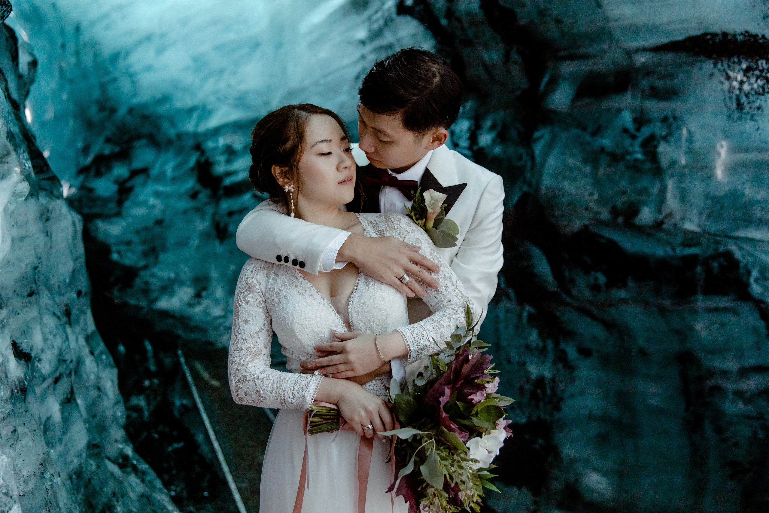 Adventure Ice Cave Elopement in Iceland. Iceland elopement photographer & videographer