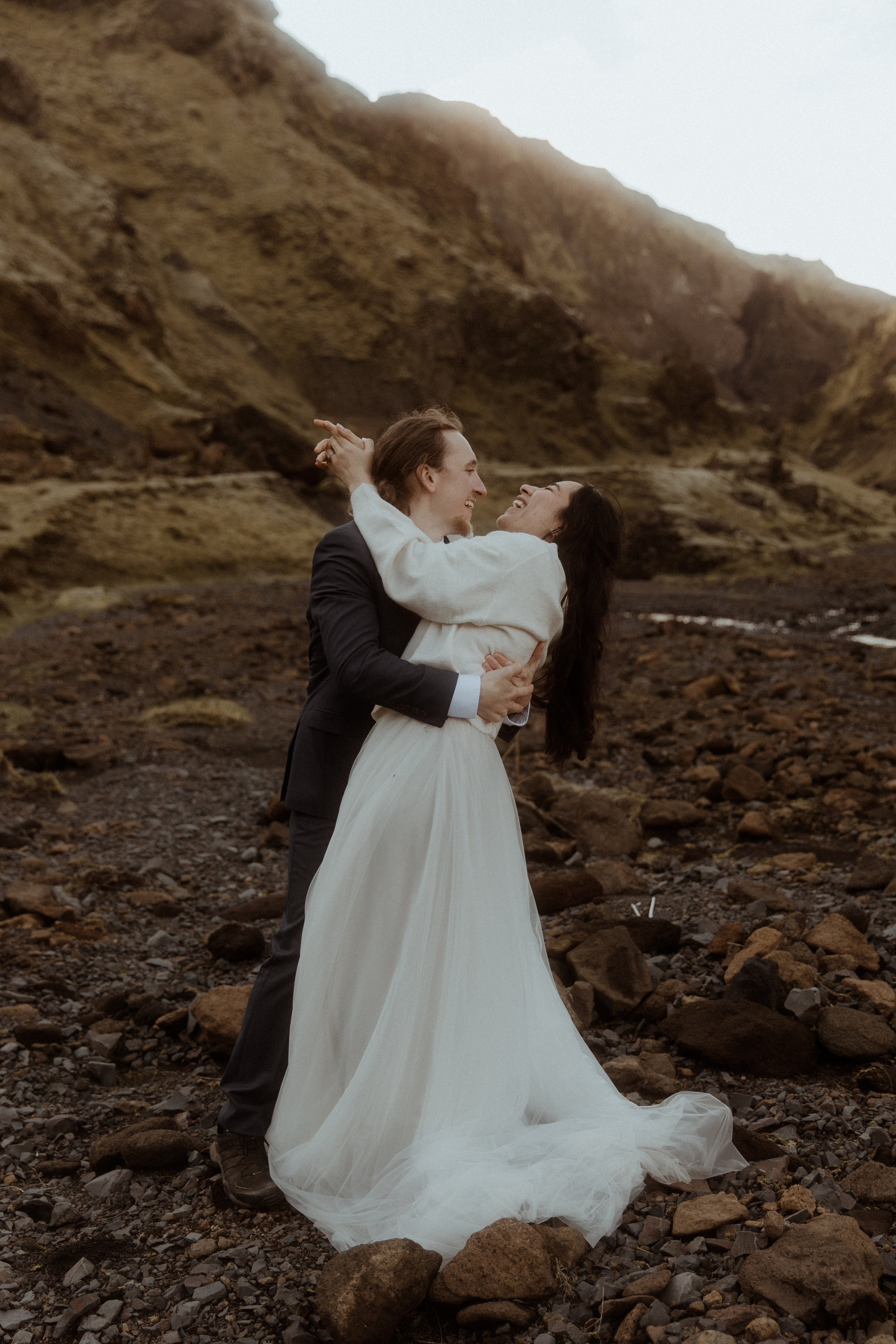 Hiking Iceland Elopement. Iceland elopement photographer & videographer