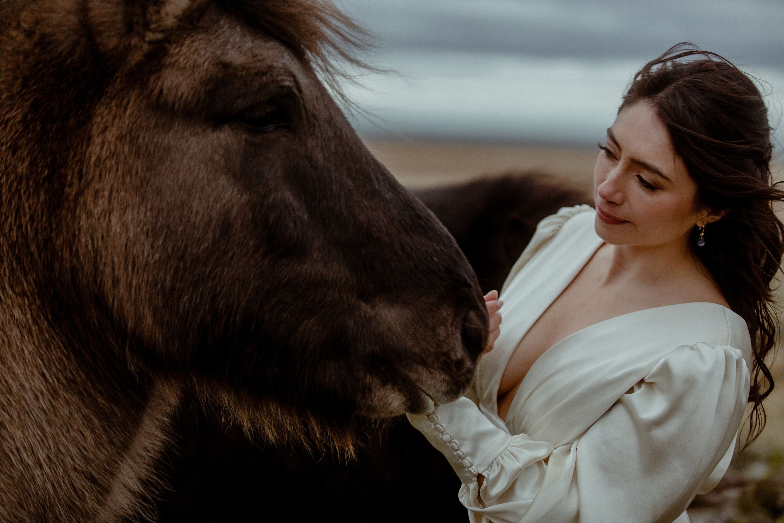 Elopement at Snaefellsnes Iceland | Wedding photos with Icelandic horses. Iceland elopement photographer & videographer