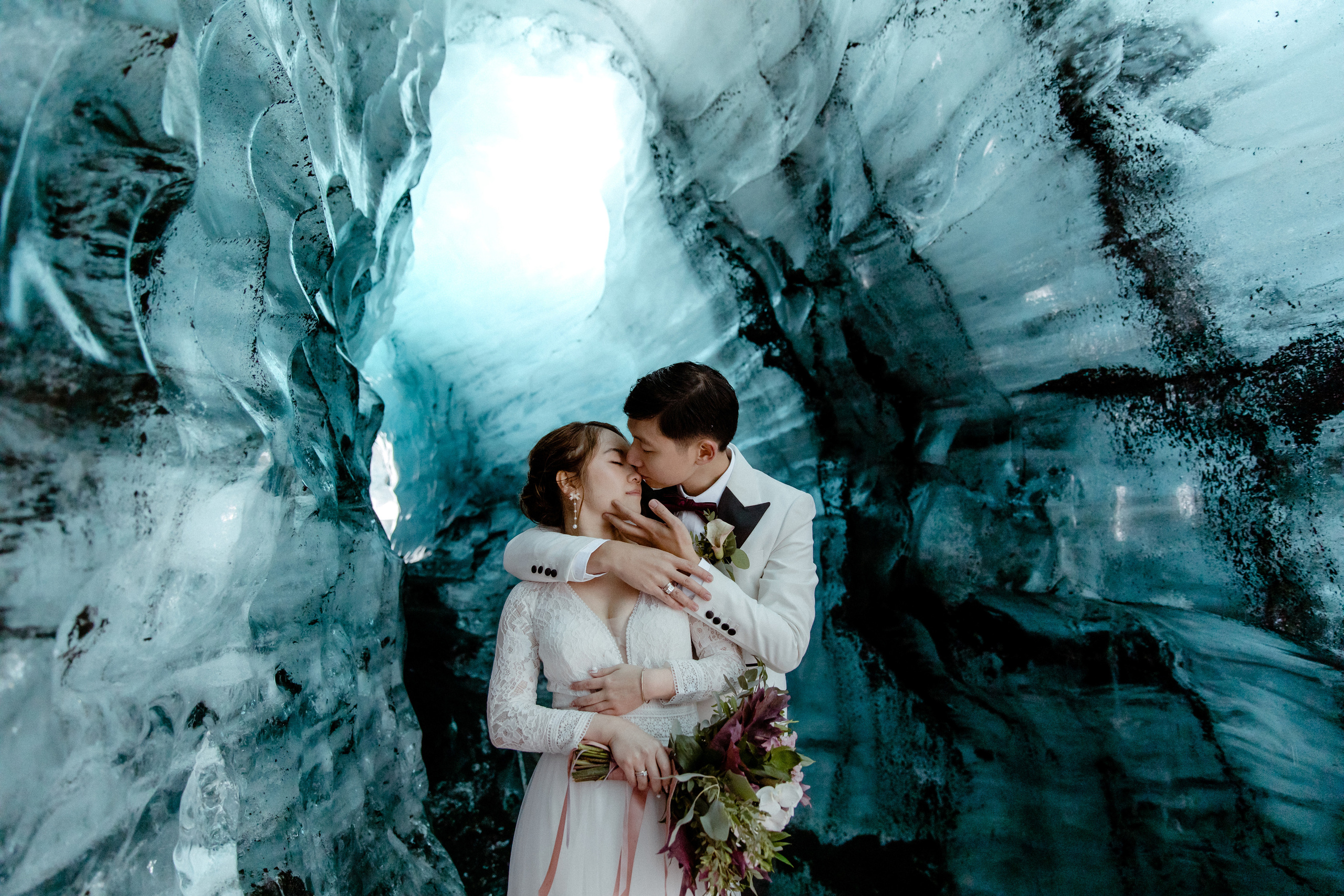 Adventure Ice Cave Elopement in Iceland. Iceland elopement photographer & videographer