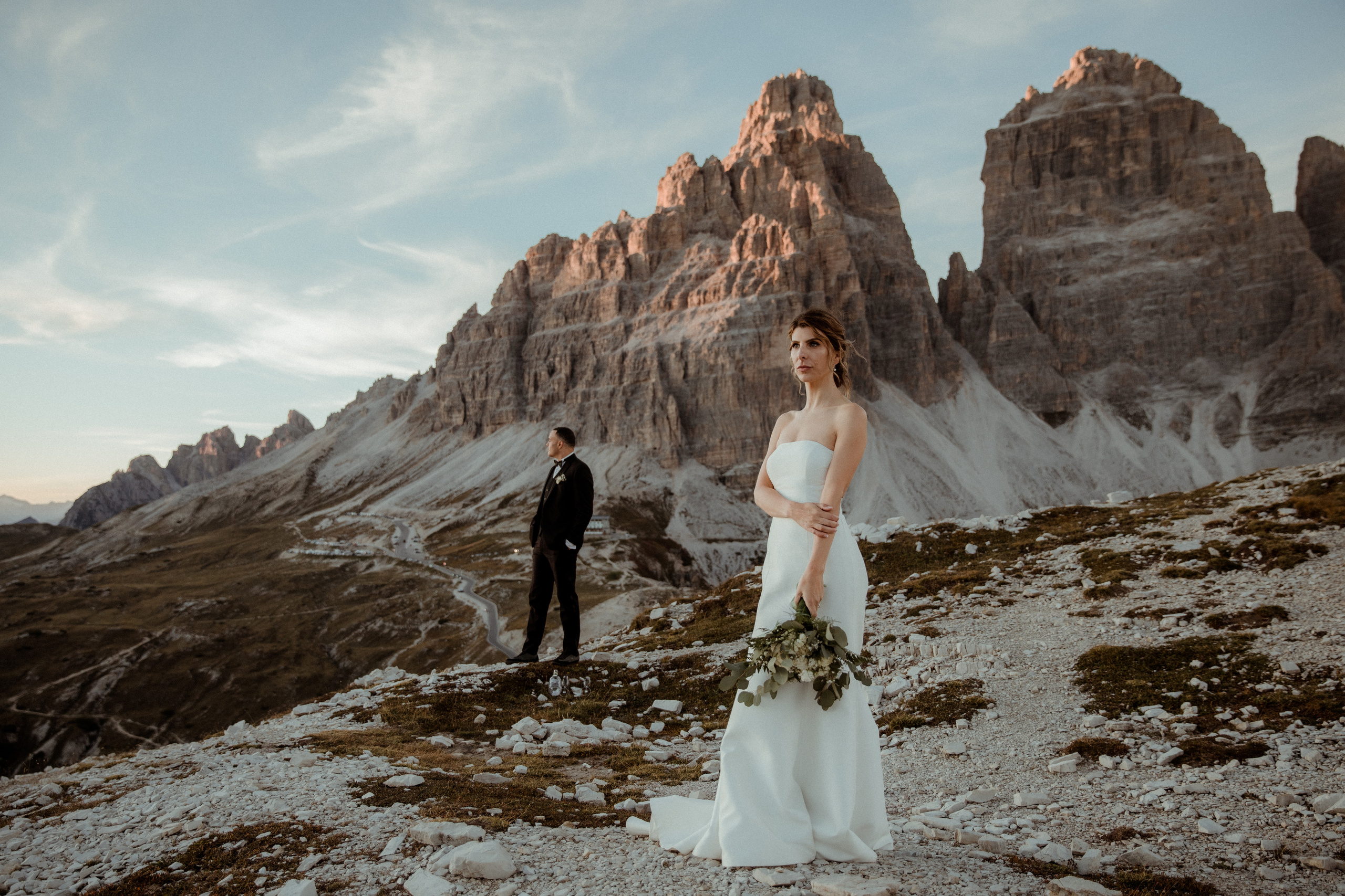 Sunrise Dolomites Elopement. Iceland elopement photographer & videographer
