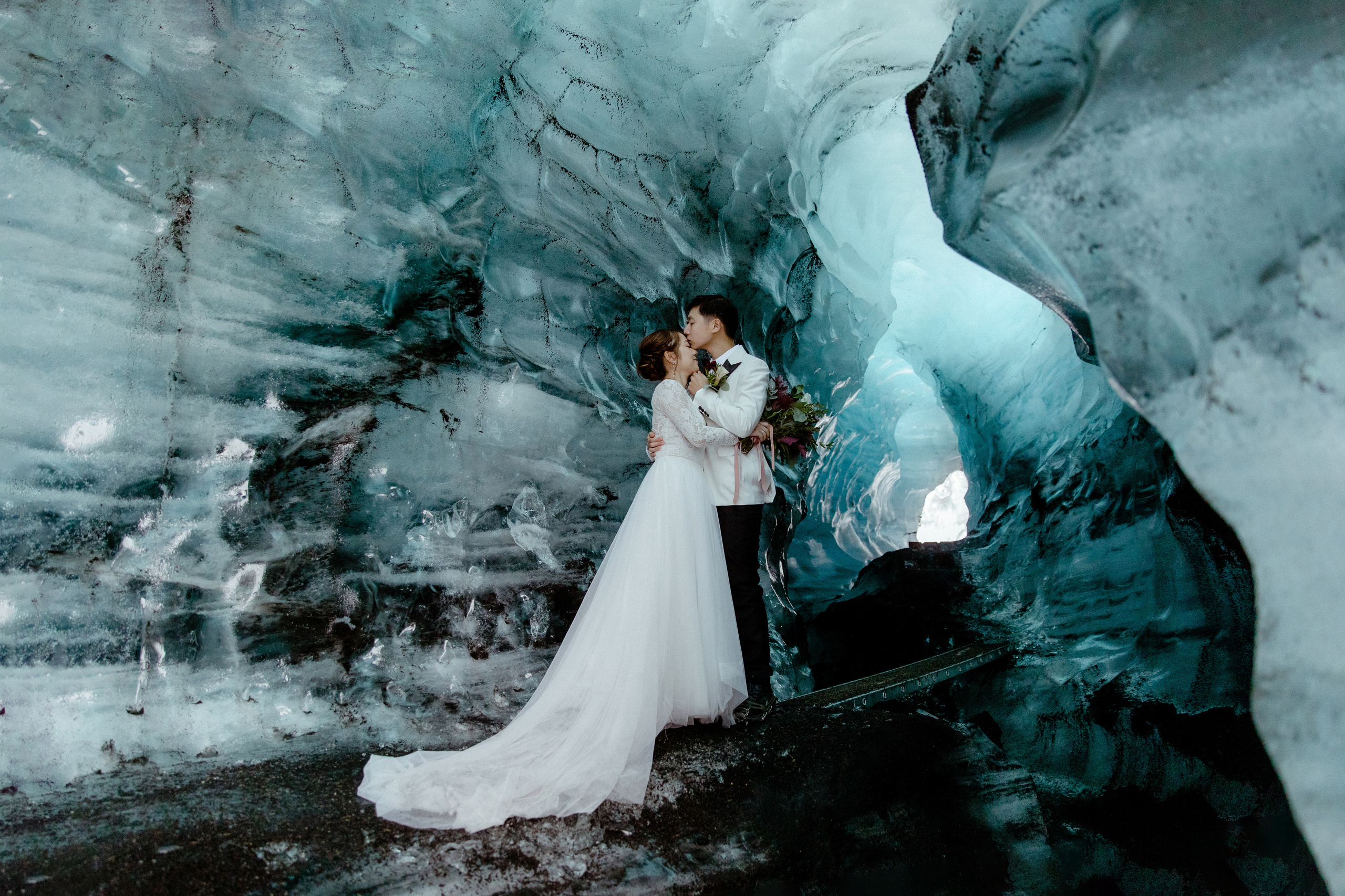 Adventure Ice Cave Elopement in Iceland. Iceland elopement photographer & videographer