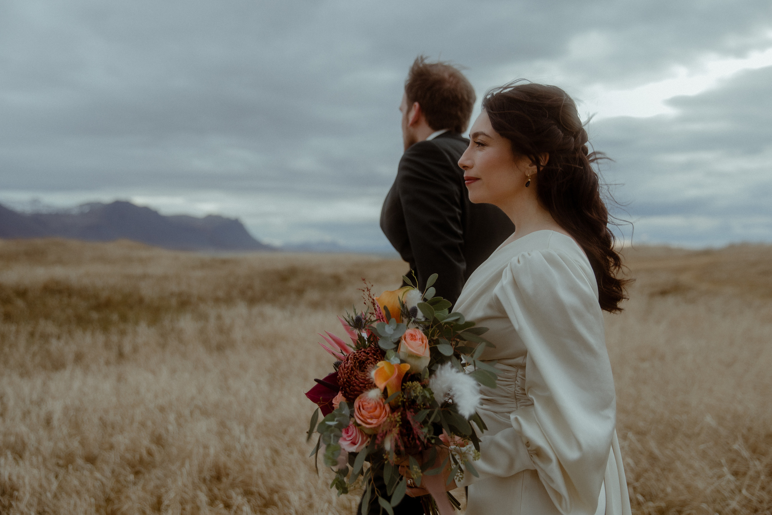 Elopement at Snaefellsnes Iceland | Wedding photos with Icelandic horses. Iceland elopement photographer & videographer
