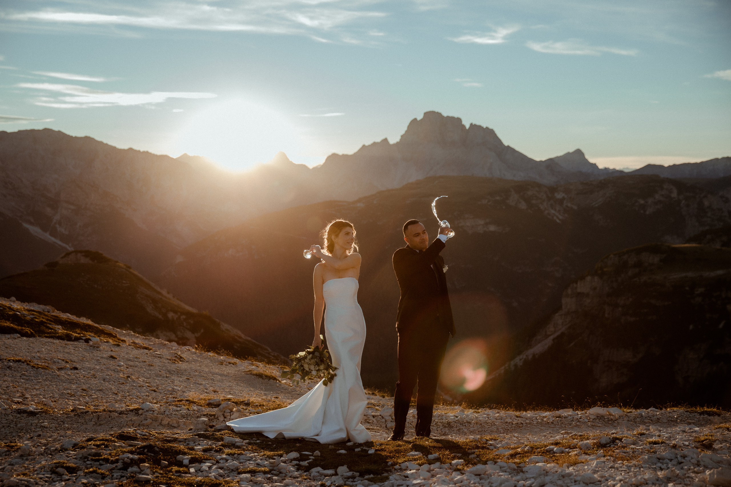 Sunrise Dolomites Elopement. Iceland elopement photographer & videographer
