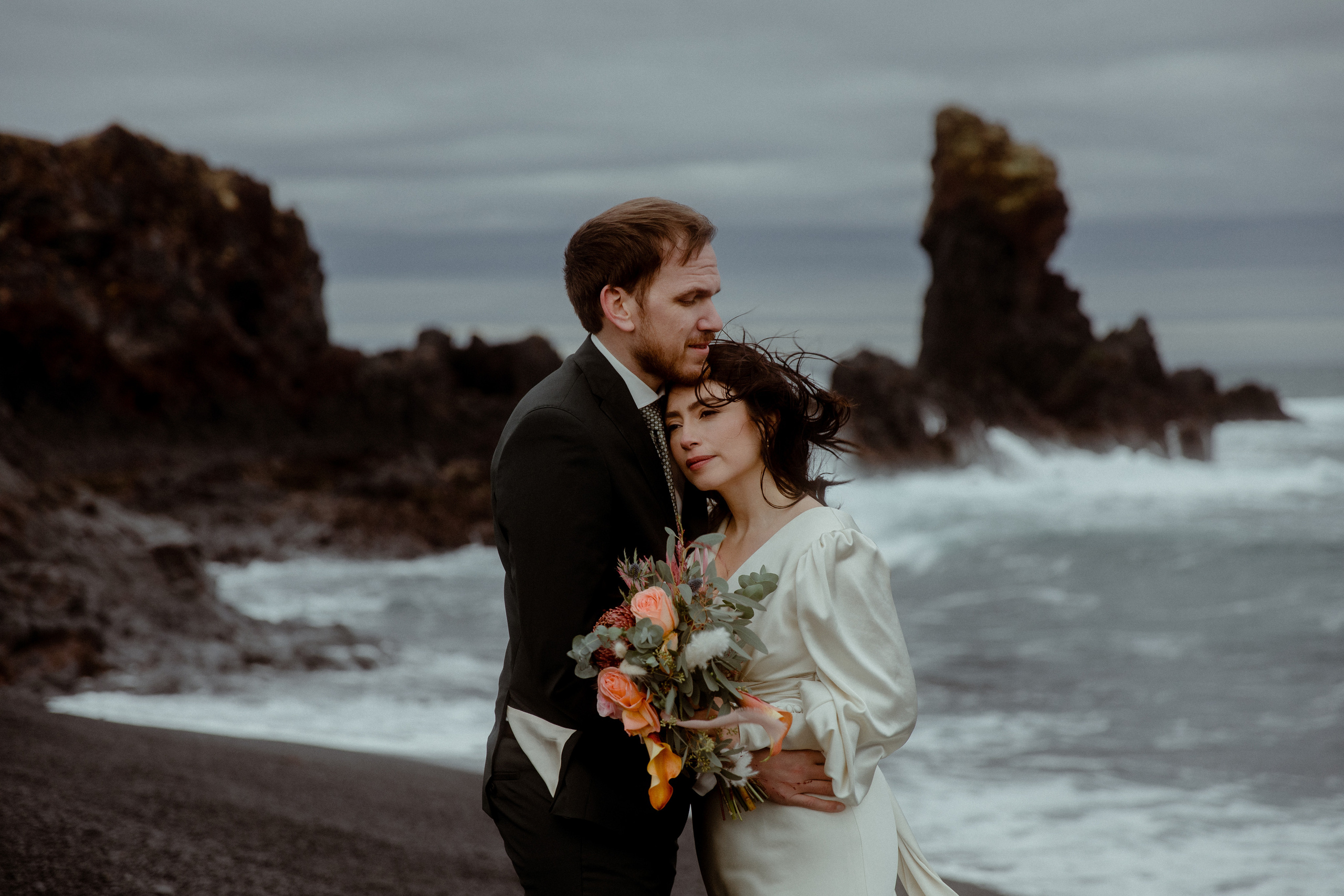 Elopement at Snaefellsnes Iceland | Wedding photos with Icelandic horses. Iceland elopement photographer & videographer
