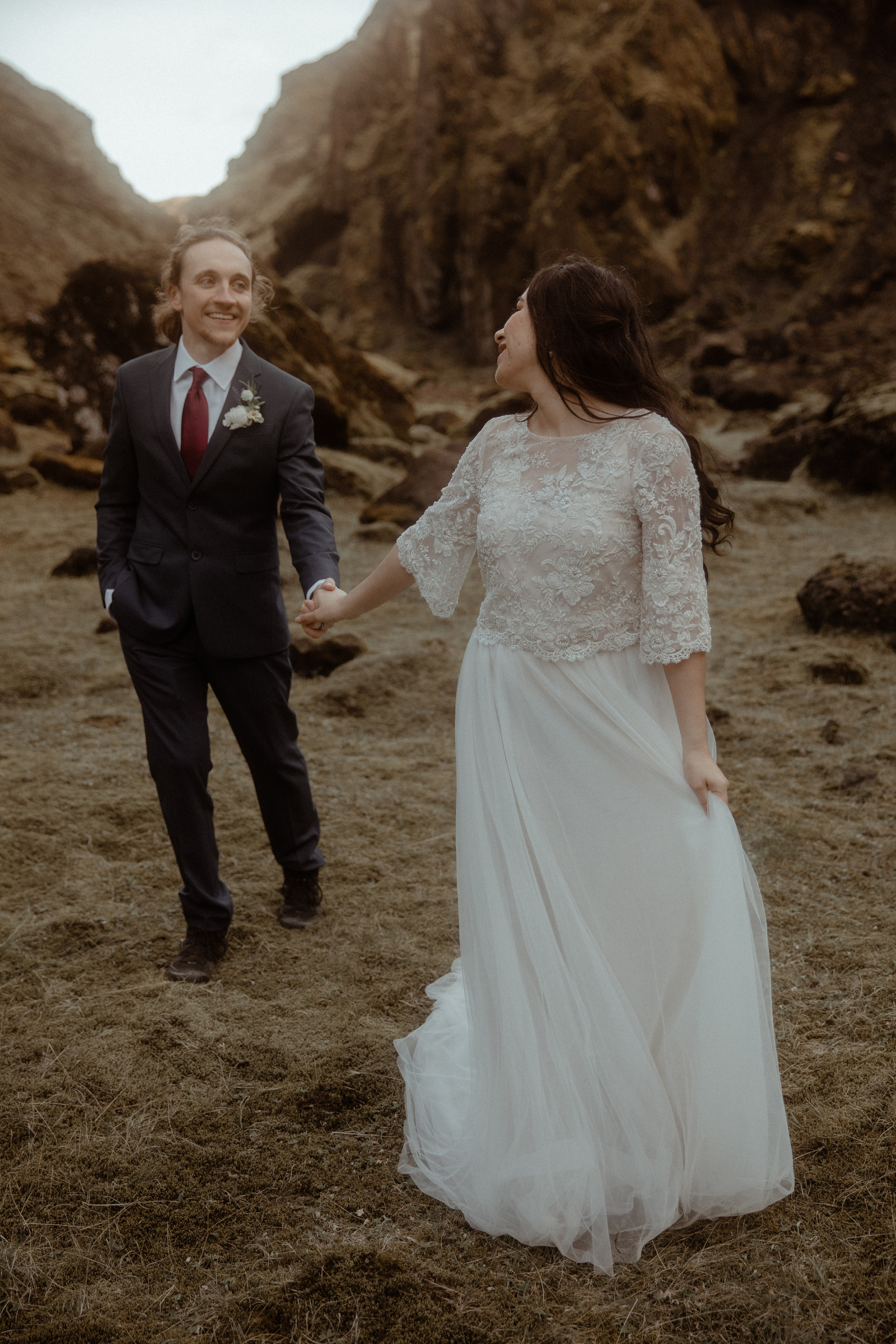 Hiking Iceland Elopement. Iceland elopement photographer & videographer